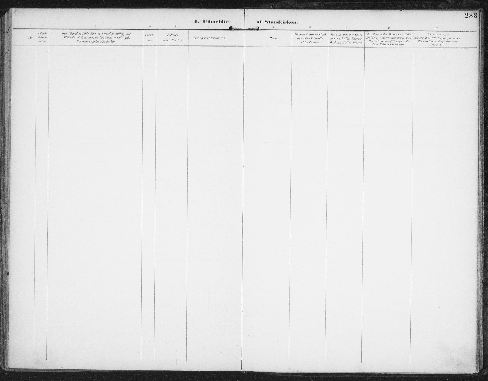 Ministerialprotokoller, klokkerbøker og fødselsregistre - Nordland, AV/SAT-A-1459/872/L1036: Parish register (official) no. 872A11, 1897-1913, p. 283