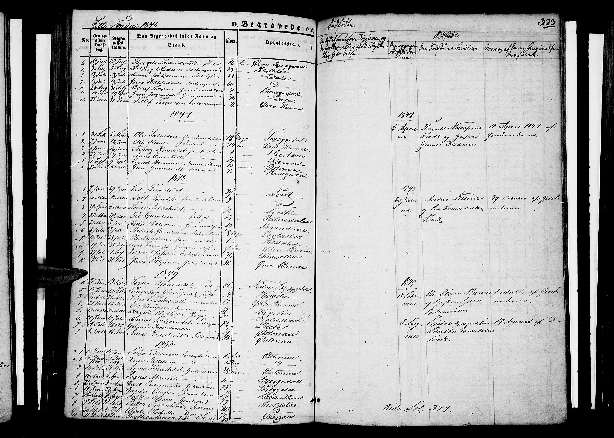 Åmli sokneprestkontor, AV/SAK-1111-0050/F/Fa/Fac/L0007: Parish register (official) no. A 7 /4, 1829-1851, p. 323