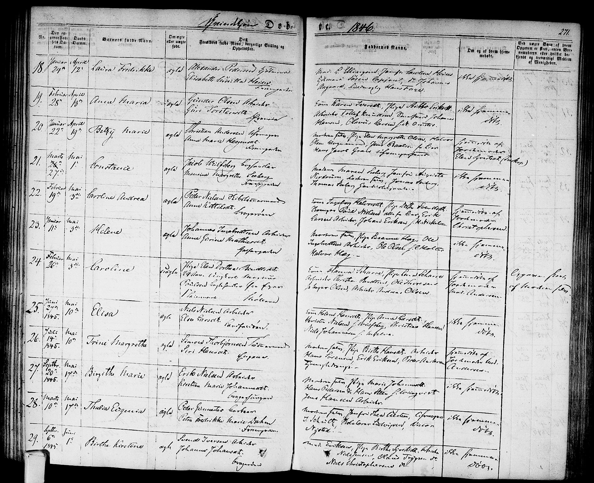 Bragernes kirkebøker, AV/SAKO-A-6/F/Fb/L0001: Parish register (official) no. II 1, 1830-1847, p. 271