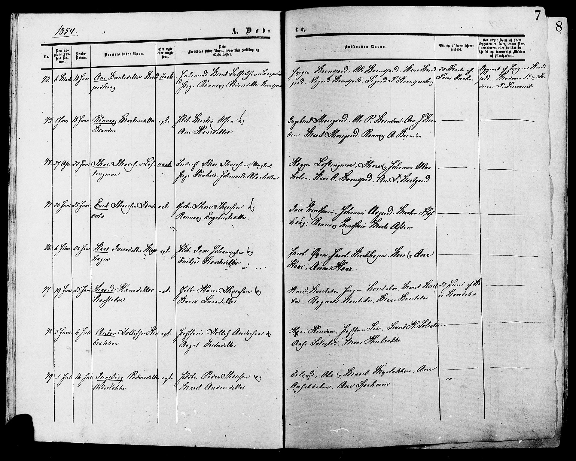 Lesja prestekontor, AV/SAH-PREST-068/H/Ha/Haa/L0008: Parish register (official) no. 8, 1854-1880, p. 7