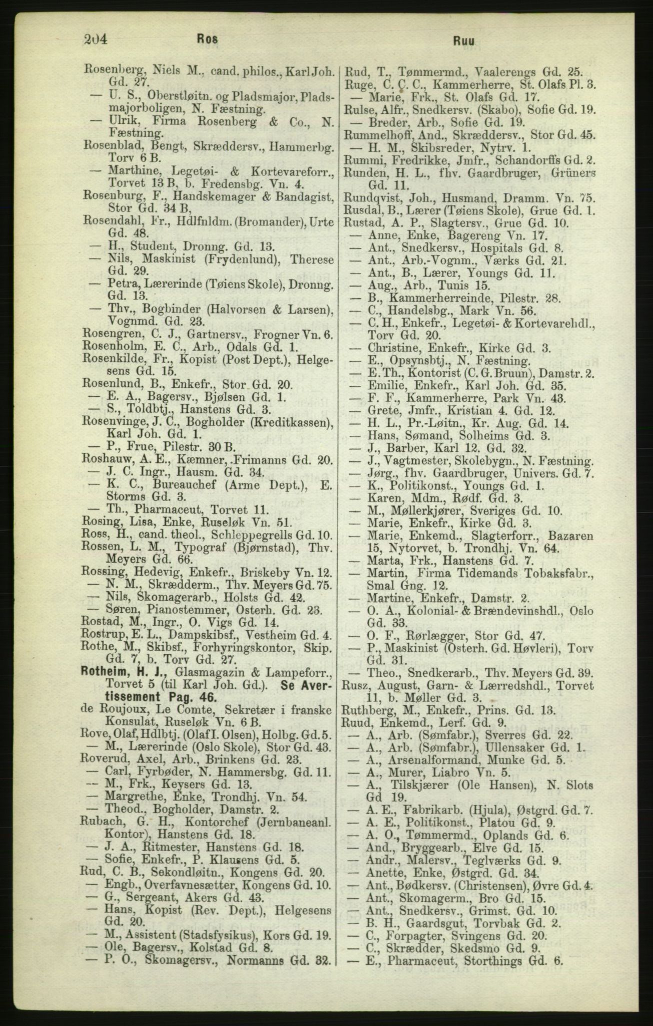 Kristiania/Oslo adressebok, PUBL/-, 1882, p. 204