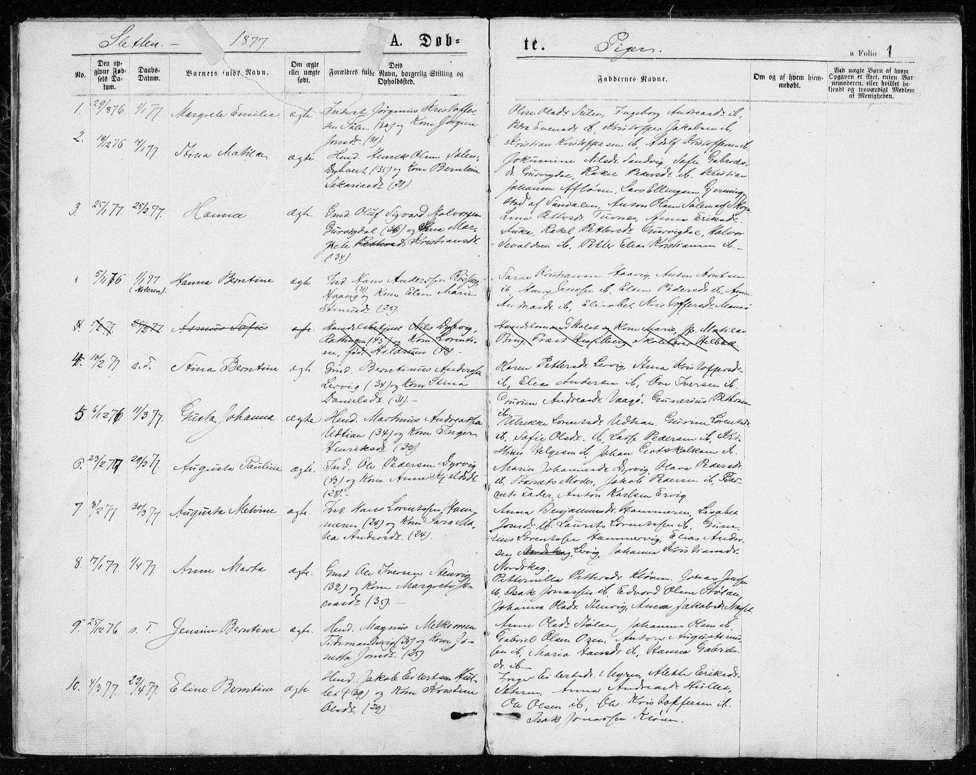 Ministerialprotokoller, klokkerbøker og fødselsregistre - Sør-Trøndelag, SAT/A-1456/640/L0577: Parish register (official) no. 640A02, 1877-1878, p. 1