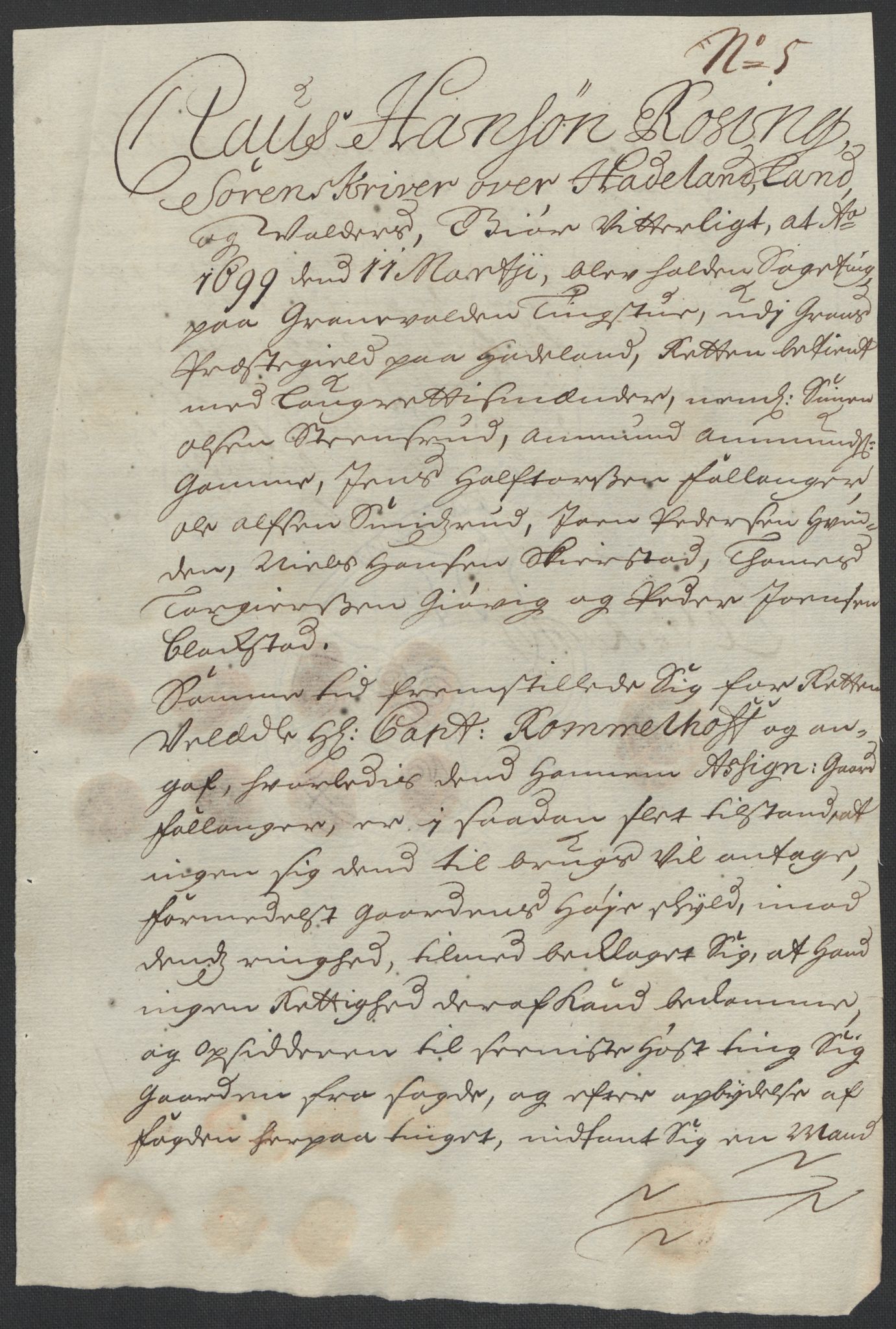 Rentekammeret inntil 1814, Reviderte regnskaper, Fogderegnskap, RA/EA-4092/R18/L1296: Fogderegnskap Hadeland, Toten og Valdres, 1698, p. 239