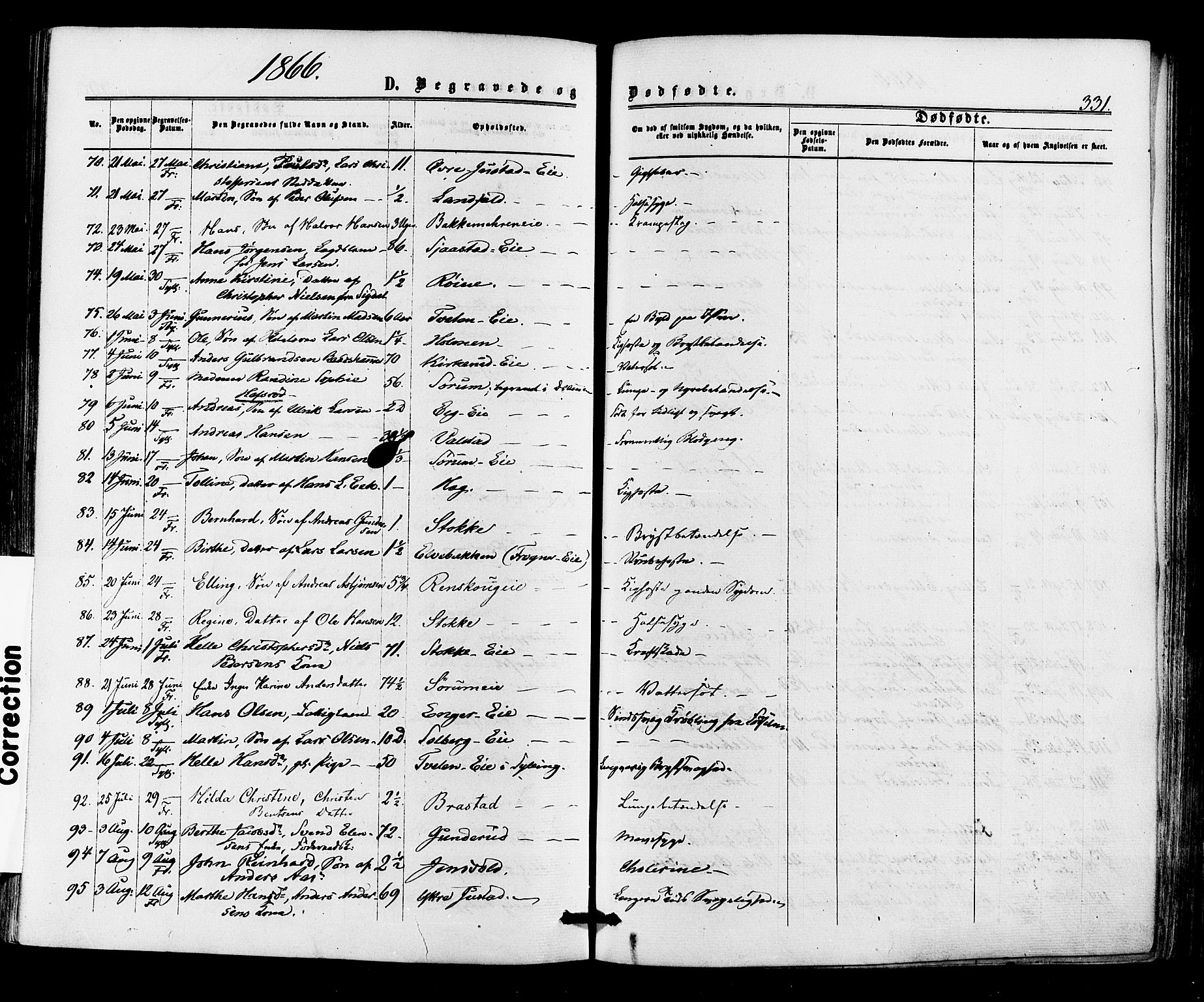 Lier kirkebøker, AV/SAKO-A-230/F/Fa/L0013: Parish register (official) no. I 13, 1865-1874, p. 331