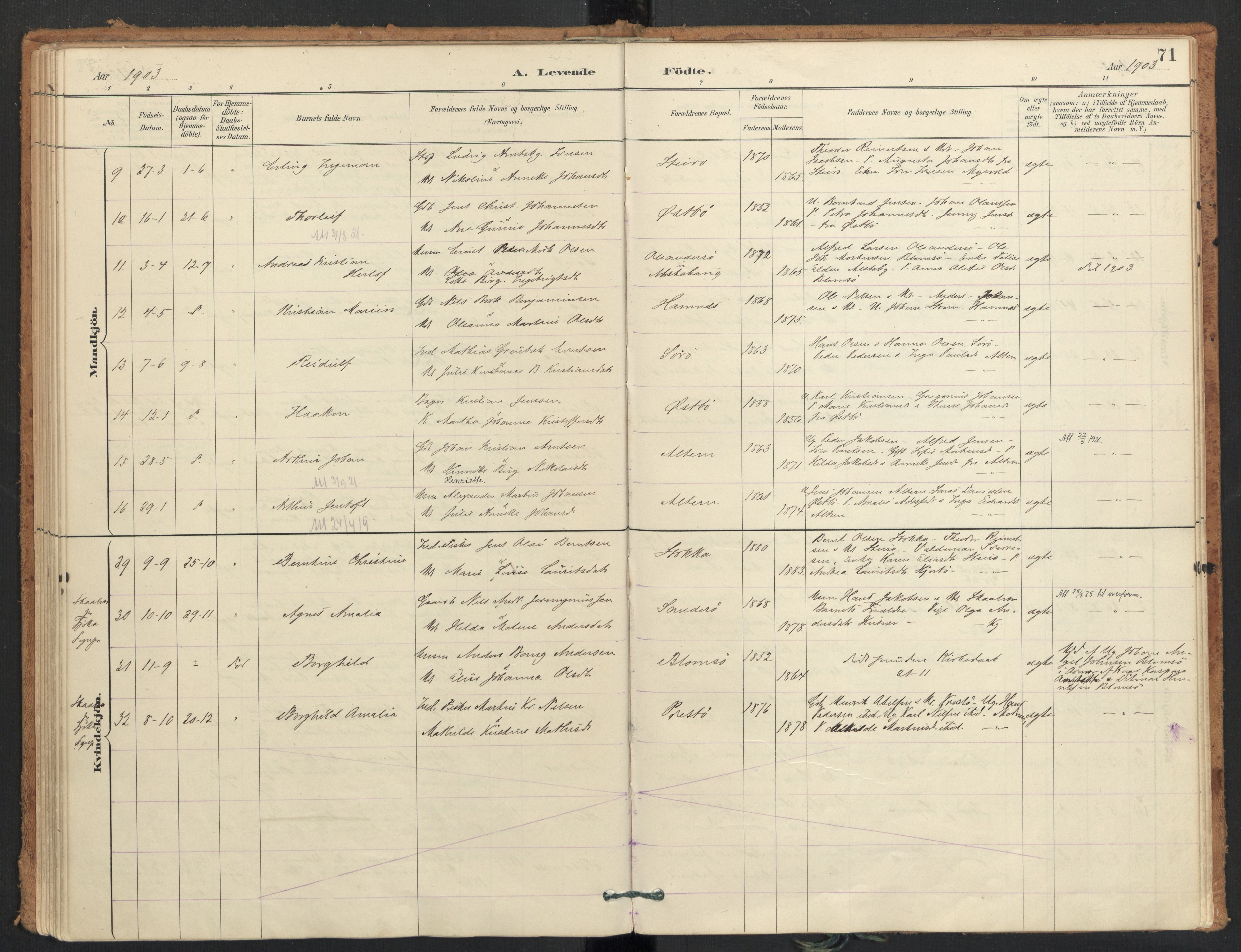 Ministerialprotokoller, klokkerbøker og fødselsregistre - Nordland, AV/SAT-A-1459/830/L0453: Parish register (official) no. 830A17, 1886-1911, p. 71