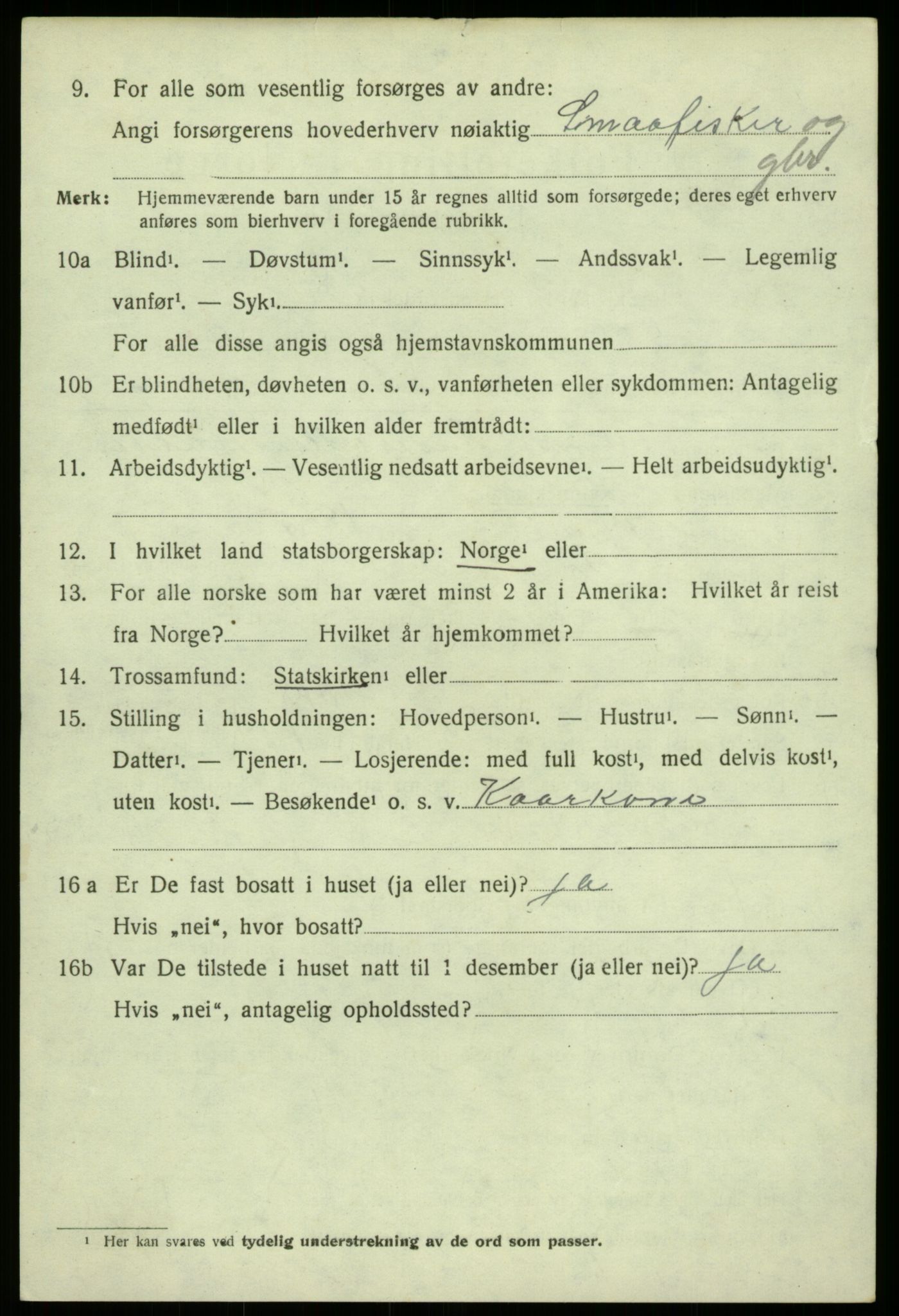 SAB, 1920 census for Os, 1920, p. 2947