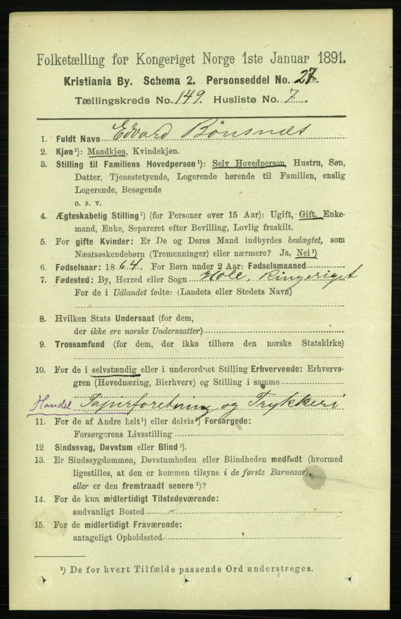 RA, 1891 census for 0301 Kristiania, 1891, p. 83299