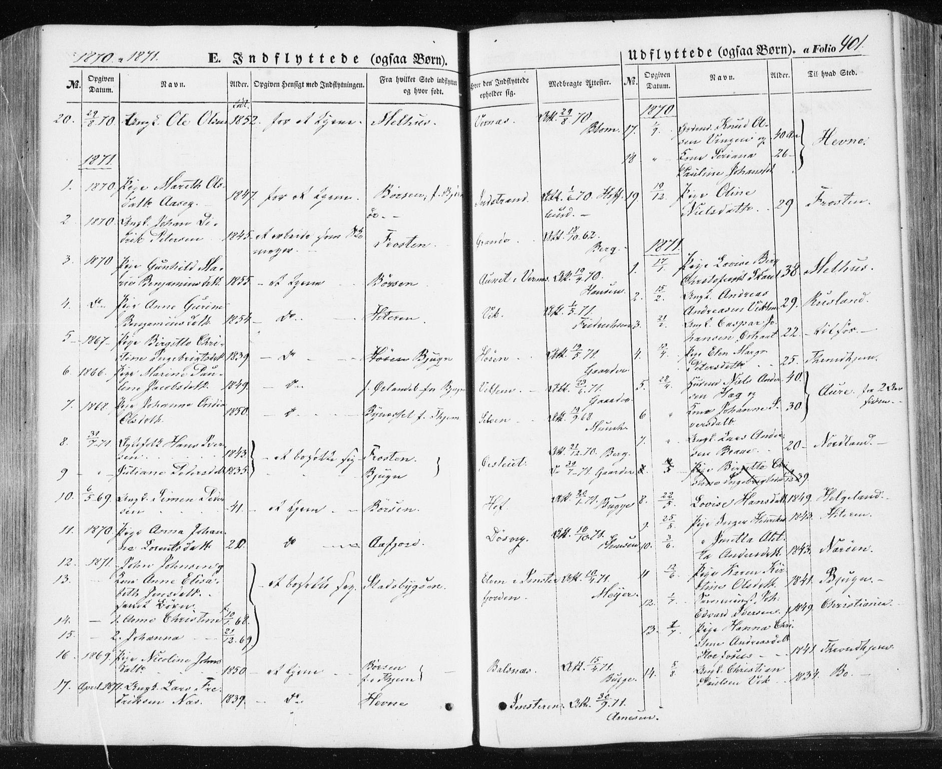 Ministerialprotokoller, klokkerbøker og fødselsregistre - Sør-Trøndelag, SAT/A-1456/659/L0737: Parish register (official) no. 659A07, 1857-1875, p. 401