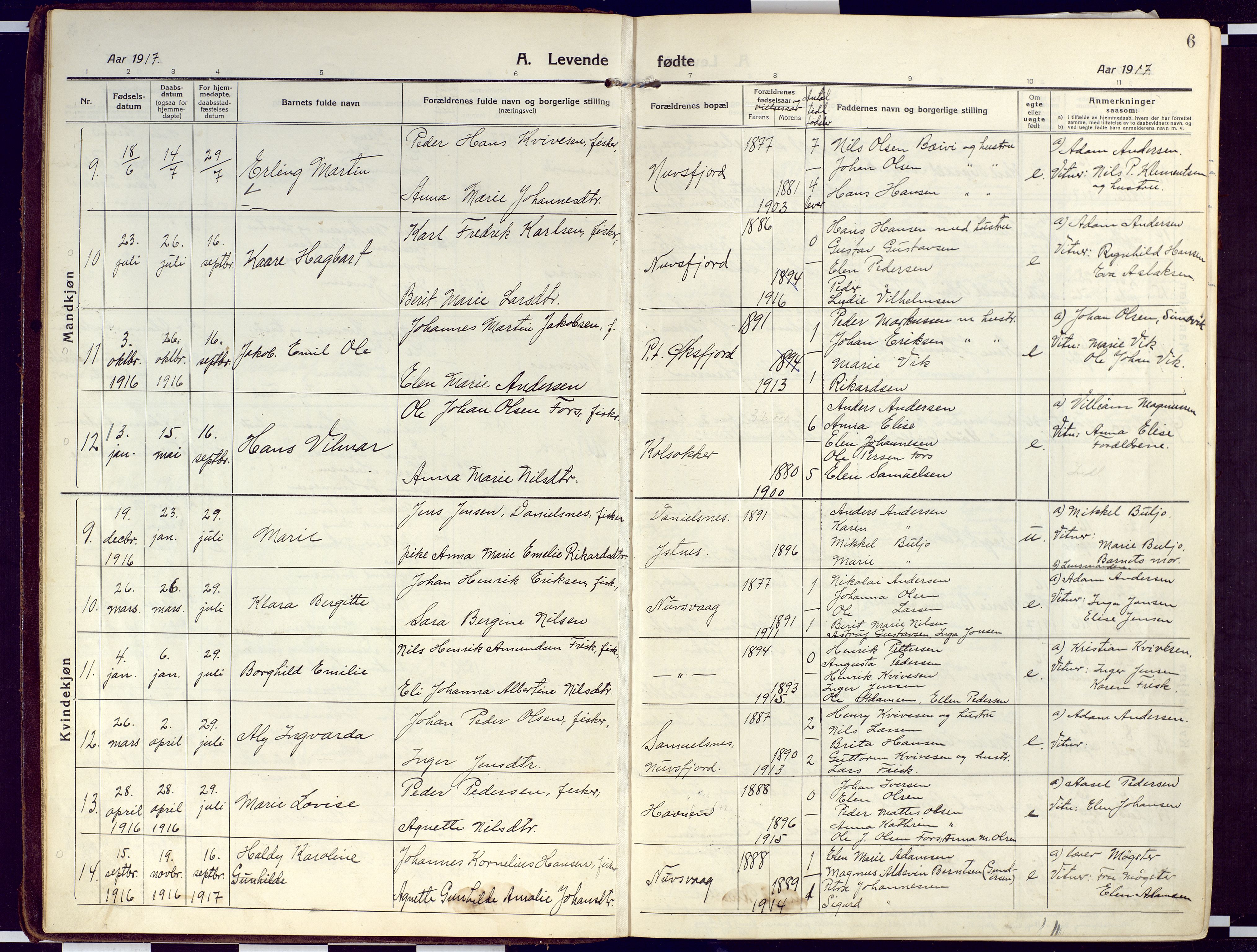 Loppa sokneprestkontor, SATØ/S-1339/H/Ha/L0012kirke: Parish register (official) no. 12, 1917-1932, p. 6
