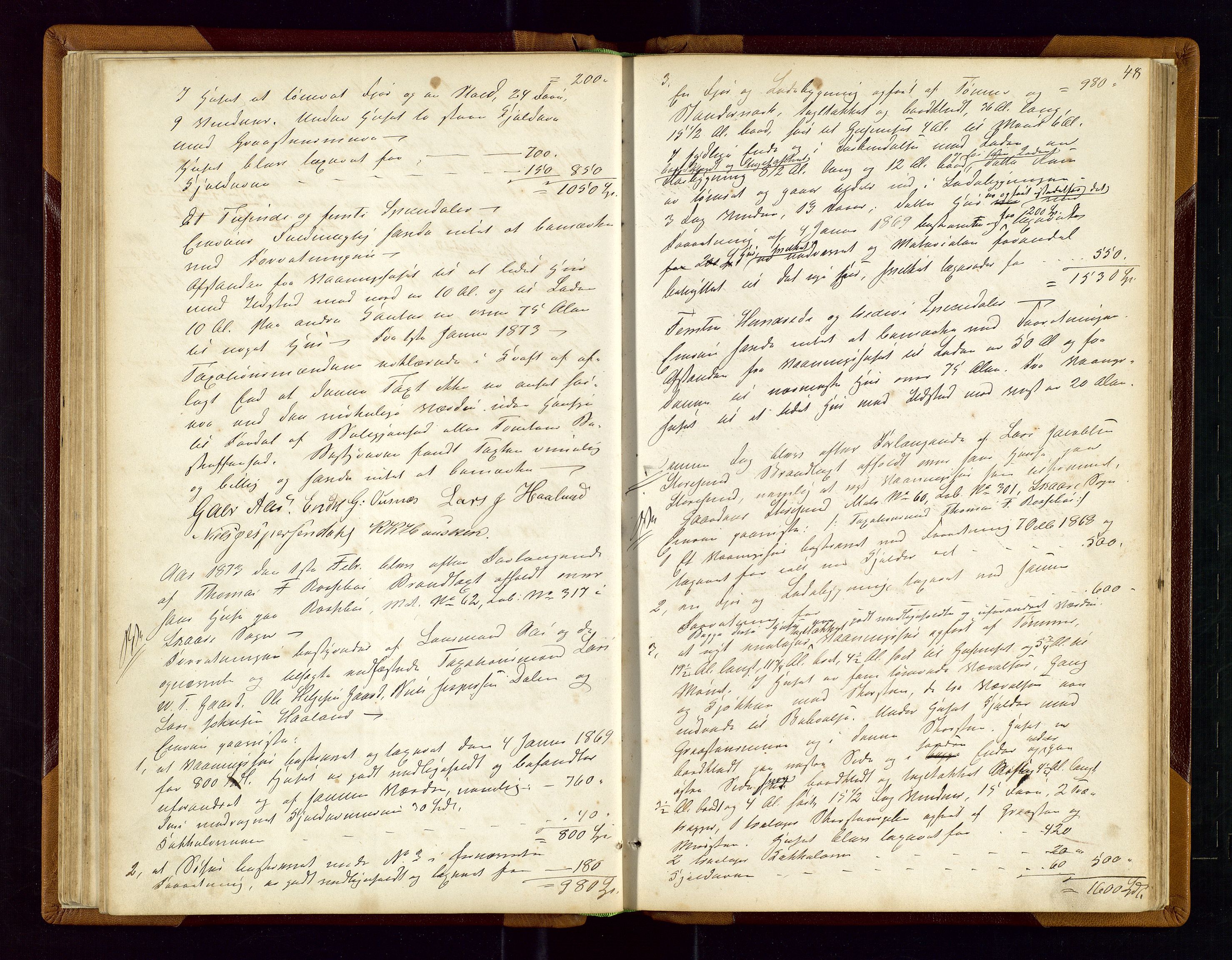 Torvestad lensmannskontor, AV/SAST-A-100307/1/Goa/L0001: "Brandtaxationsprotokol for Torvestad Thinglag", 1867-1883, p. 47b-48a