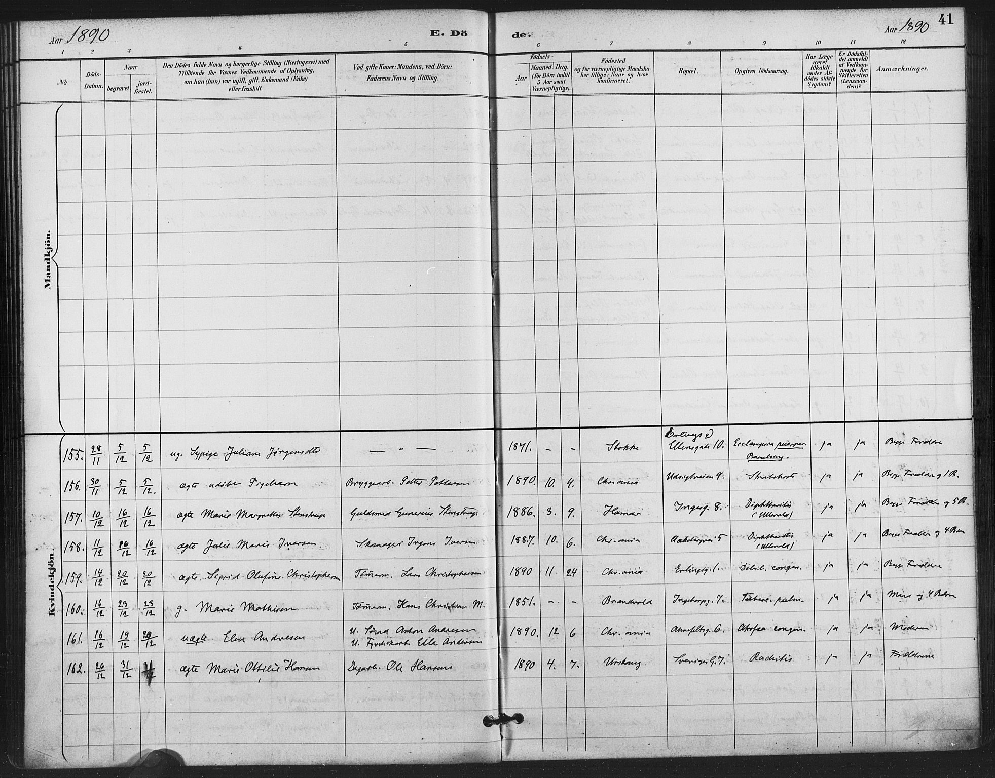 Gamlebyen prestekontor Kirkebøker, AV/SAO-A-10884/F/Fa/L0009: Parish register (official) no. 9, 1888-1909, p. 41