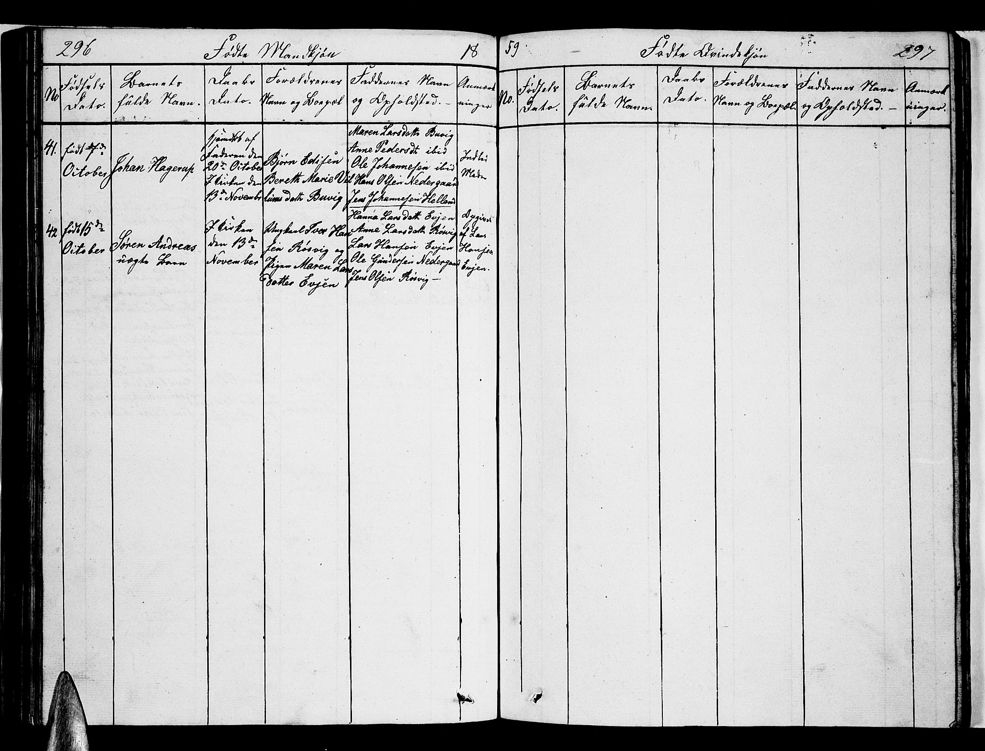 Ministerialprotokoller, klokkerbøker og fødselsregistre - Nordland, AV/SAT-A-1459/853/L0773: Parish register (copy) no. 853C01, 1821-1859, p. 296-297