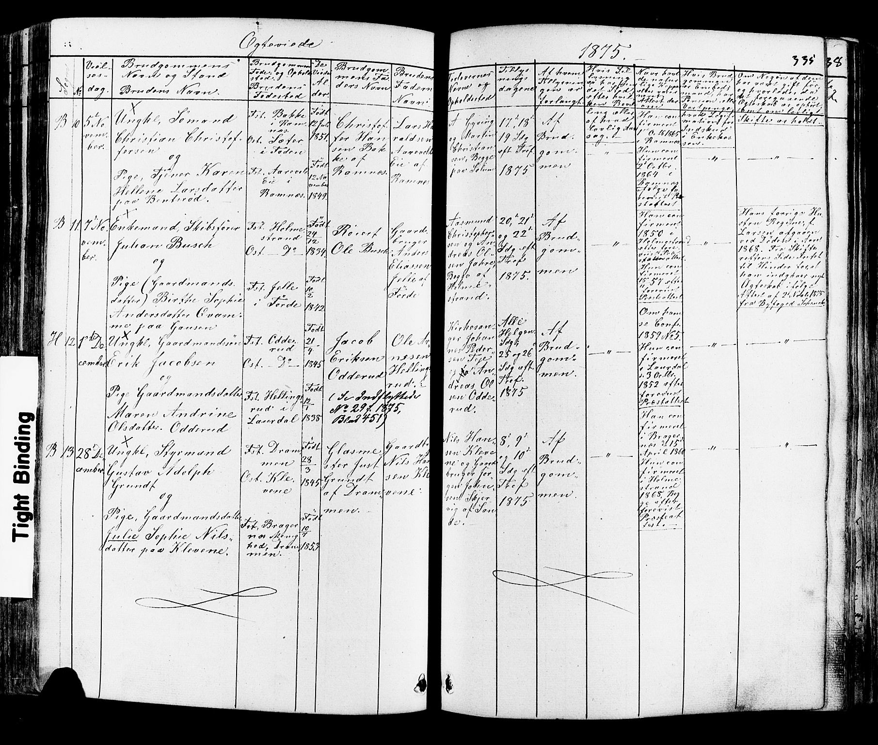 Botne kirkebøker, AV/SAKO-A-340/F/Fa/L0006: Parish register (official) no. I 6, 1836-1877, p. 335