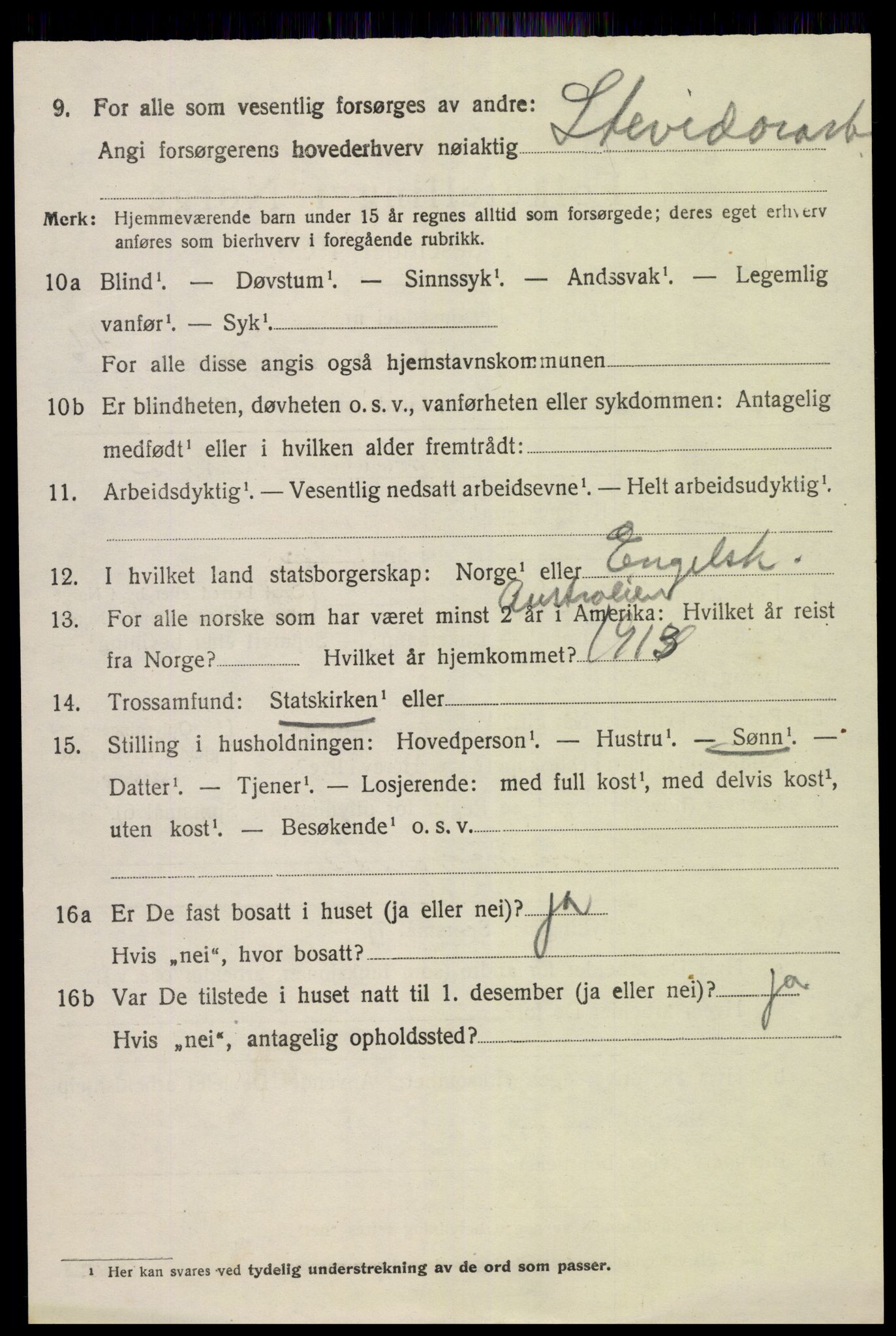SAK, 1920 census for Øyestad, 1920, p. 9429