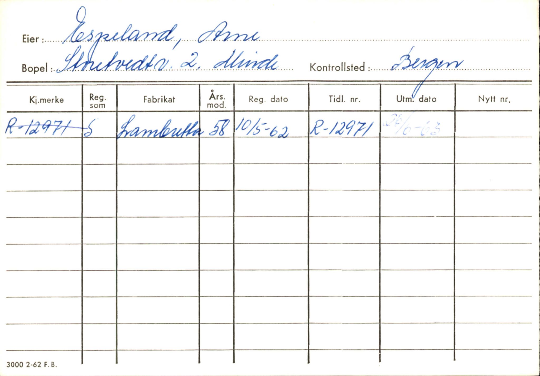 Statens vegvesen, Hordaland vegkontor, AV/SAB-A-5201/2/Ha/L0012: R-eierkort E-F, 1920-1971, p. 60