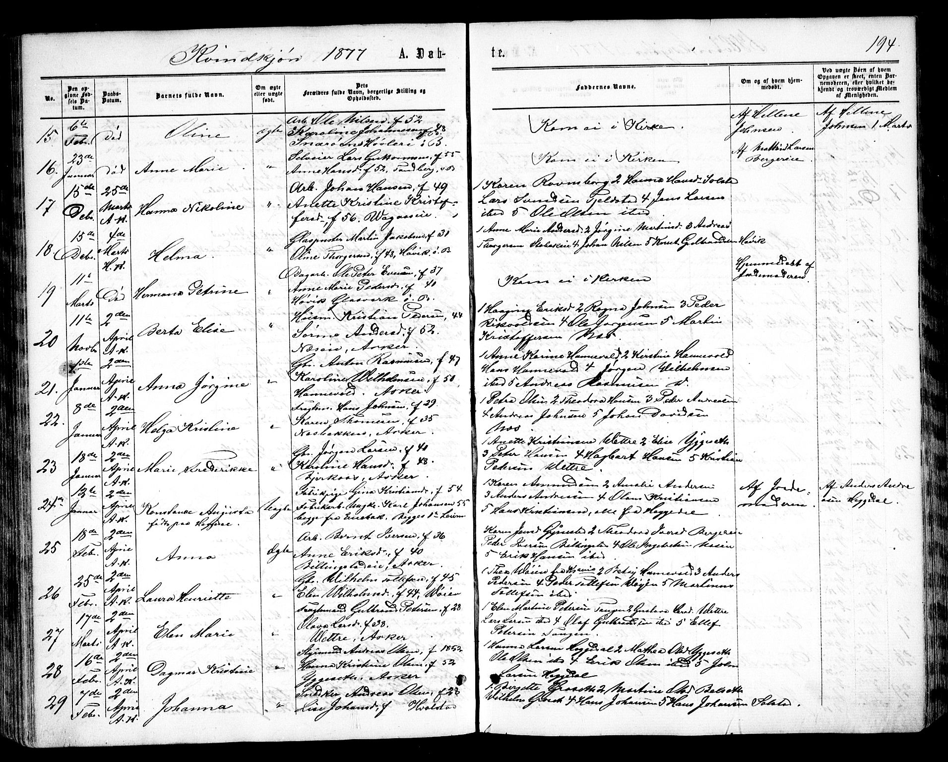 Asker prestekontor Kirkebøker, AV/SAO-A-10256a/F/Fa/L0008: Parish register (official) no. I 8, 1865-1878, p. 194