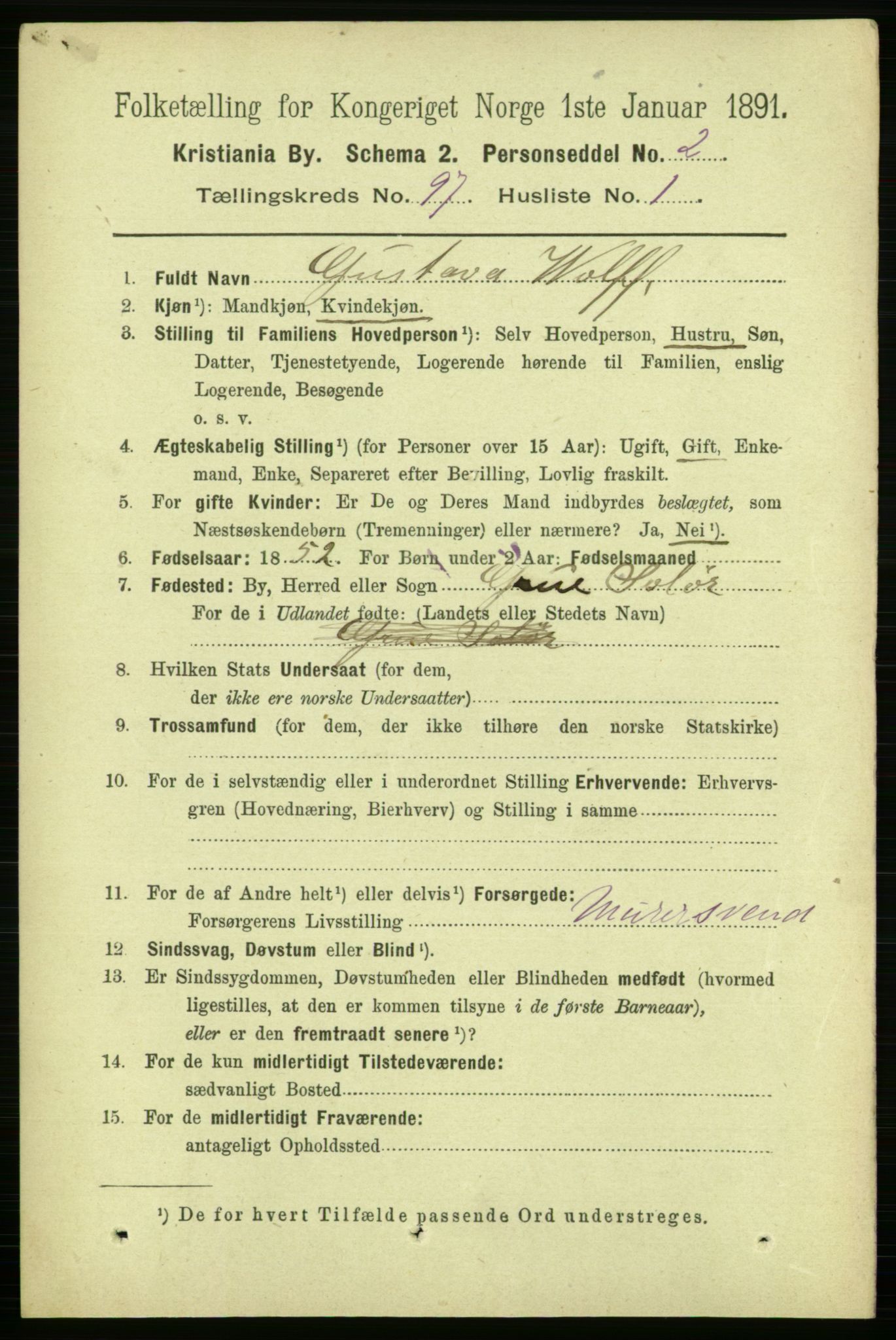 RA, 1891 census for 0301 Kristiania, 1891, p. 46882