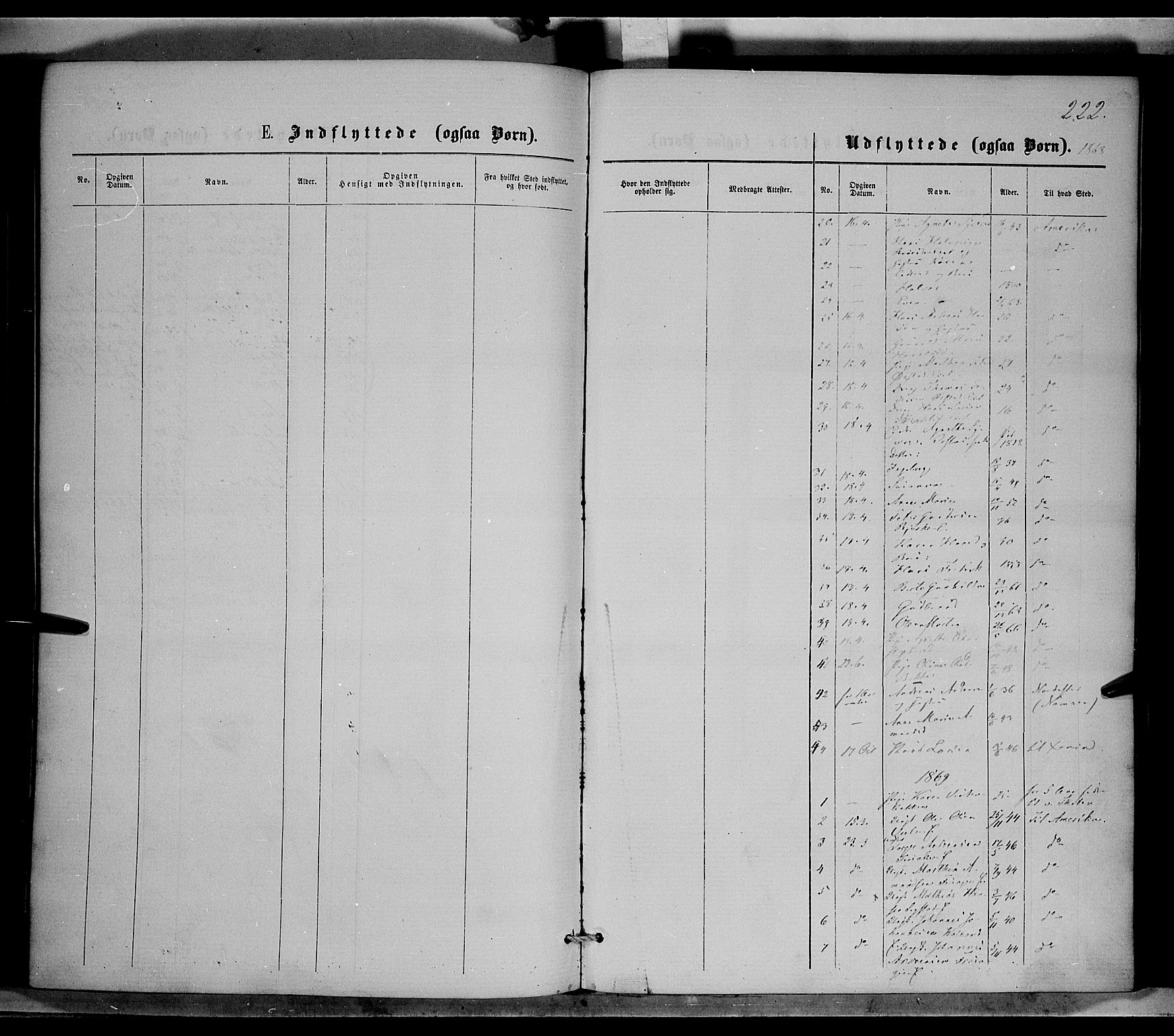 Nordre Land prestekontor, SAH/PREST-124/H/Ha/Haa/L0001: Parish register (official) no. 1, 1860-1871, p. 222