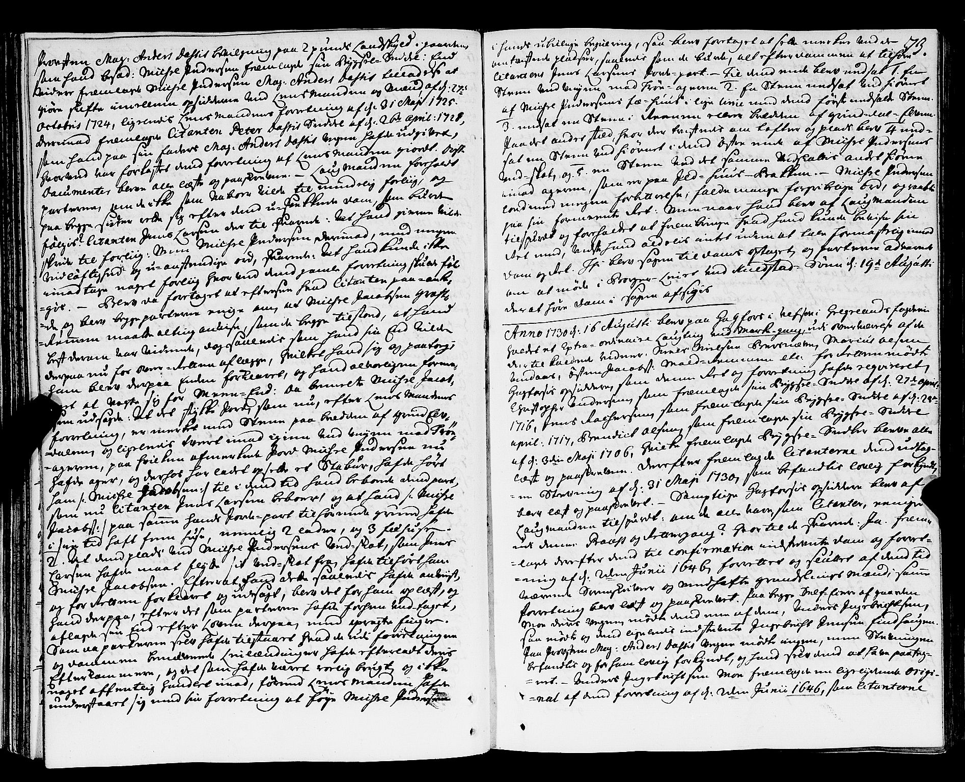 Nordland og Finnmarks lagstol, AV/SAT-A-5608/X/L0006: Justisprotokoll, 1730-1740, p. 72b-73a