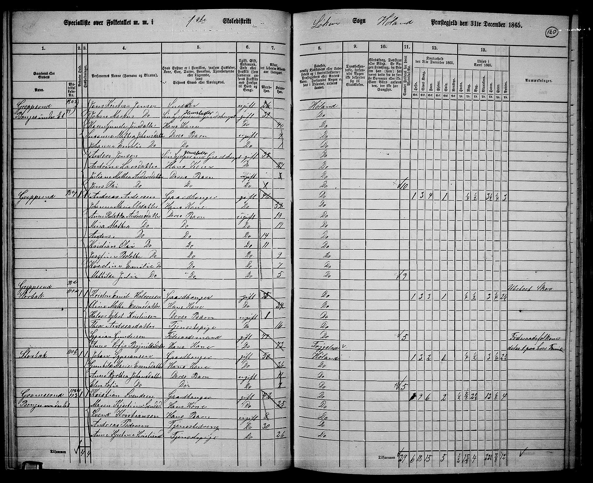 RA, 1865 census for Høland, 1865, p. 111