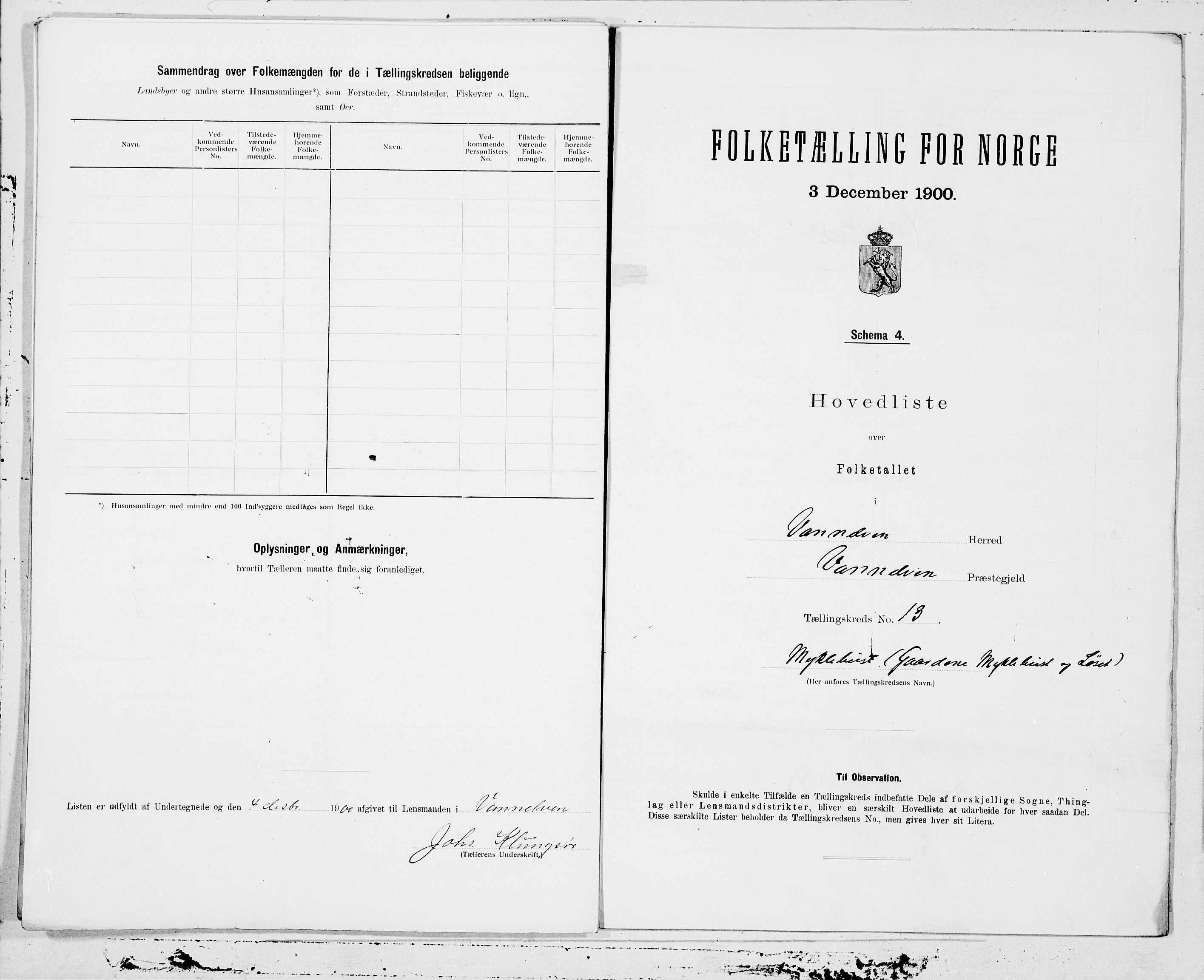 SAT, 1900 census for Vanylven, 1900, p. 26