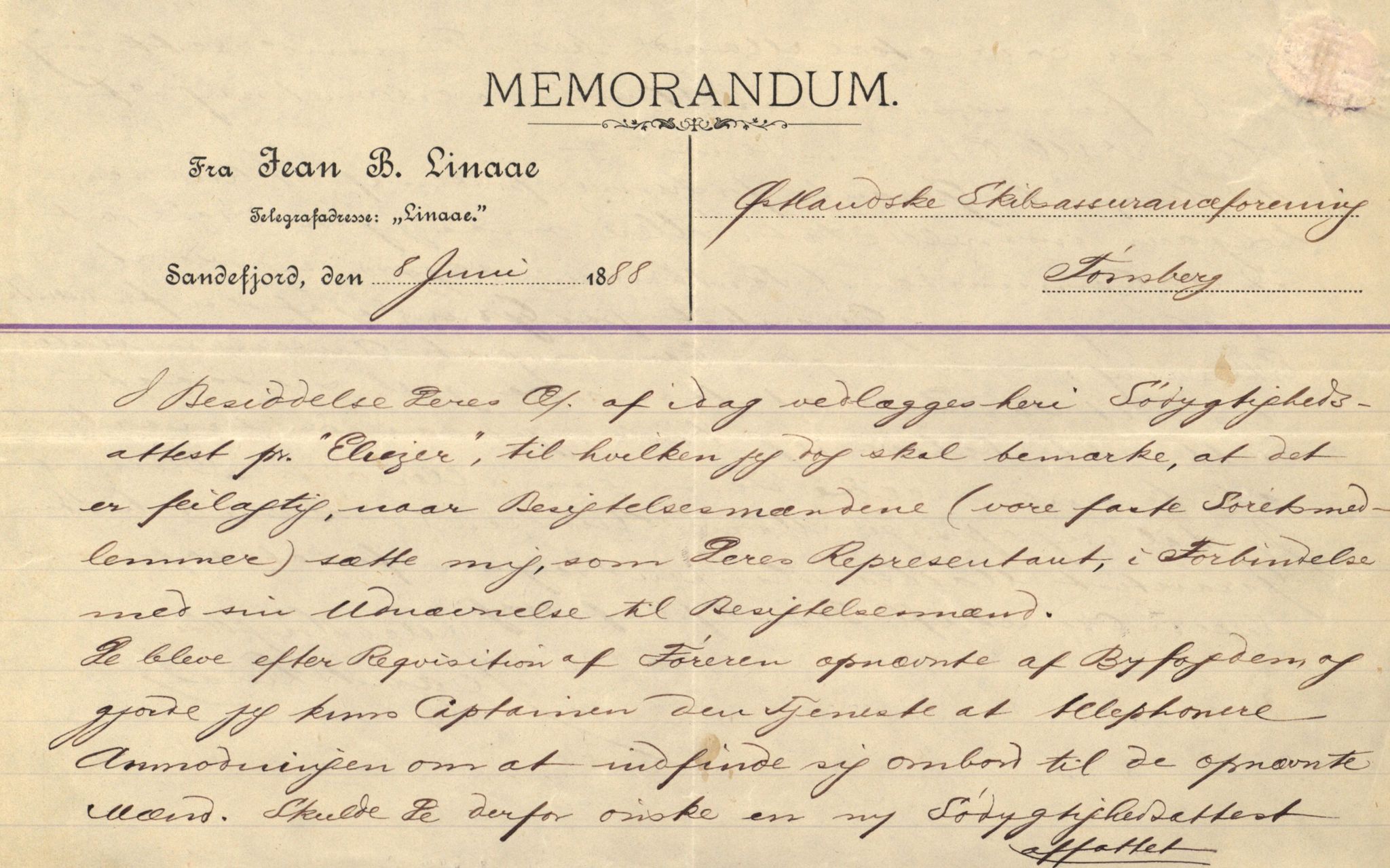 Pa 63 - Østlandske skibsassuranceforening, VEMU/A-1079/G/Ga/L0023/0004: Havaridokumenter / Petrus, Eimund, Eidsvold, Electra, Eliezer, Elise, 1888, p. 41