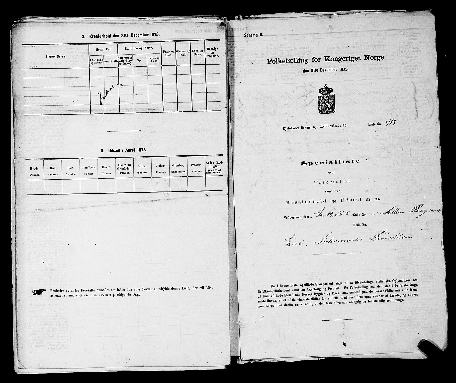 SAKO, 1875 census for 0602 Drammen, 1875, p. 1478