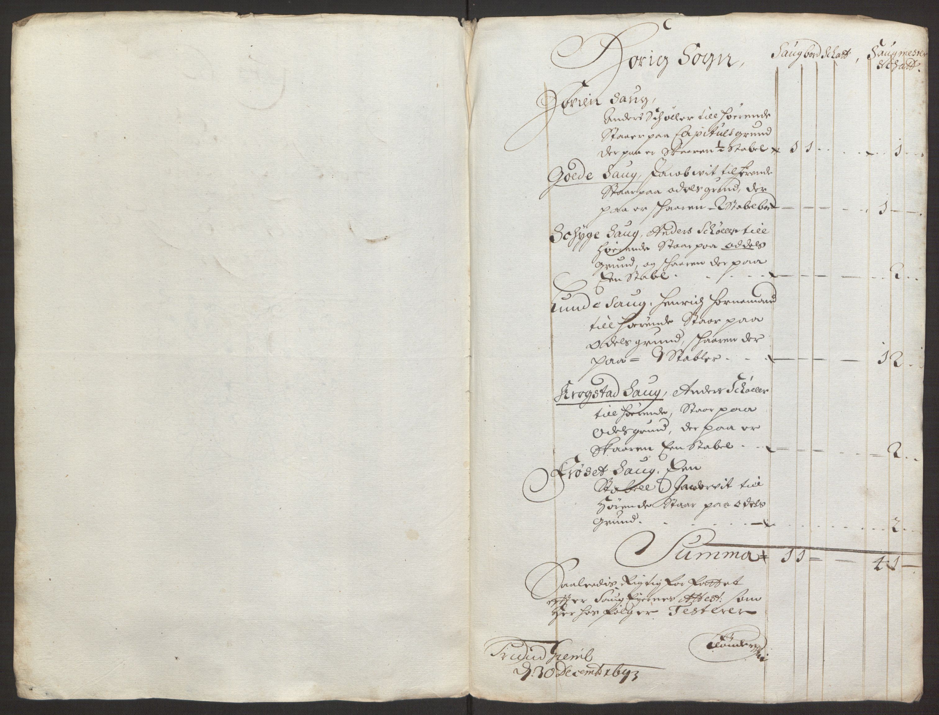 Rentekammeret inntil 1814, Reviderte regnskaper, Fogderegnskap, RA/EA-4092/R59/L3943: Fogderegnskap Gauldal, 1693, p. 77