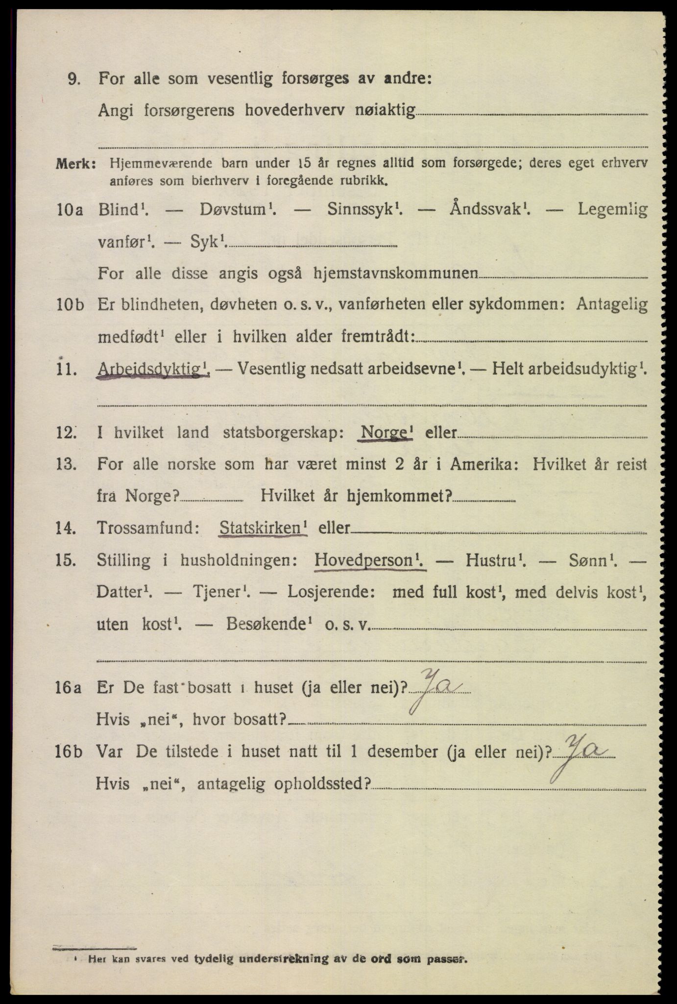 SAK, 1920 census for Lista, 1920, p. 11508