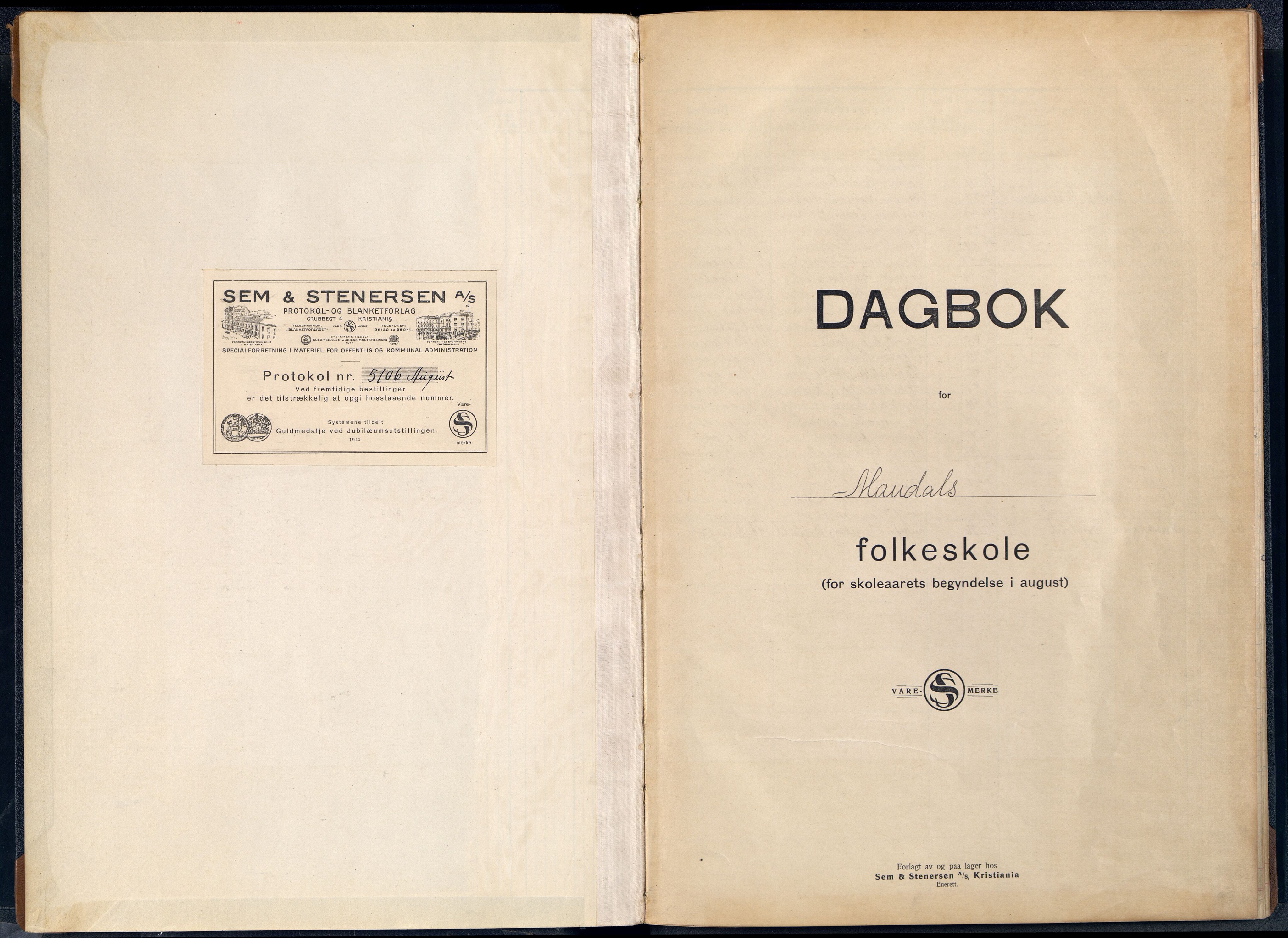 Mandal By - Mandal Allmueskole/Folkeskole/Skole, ARKSOR/1002MG551/I/L0028: Dagbok, 1923-1930