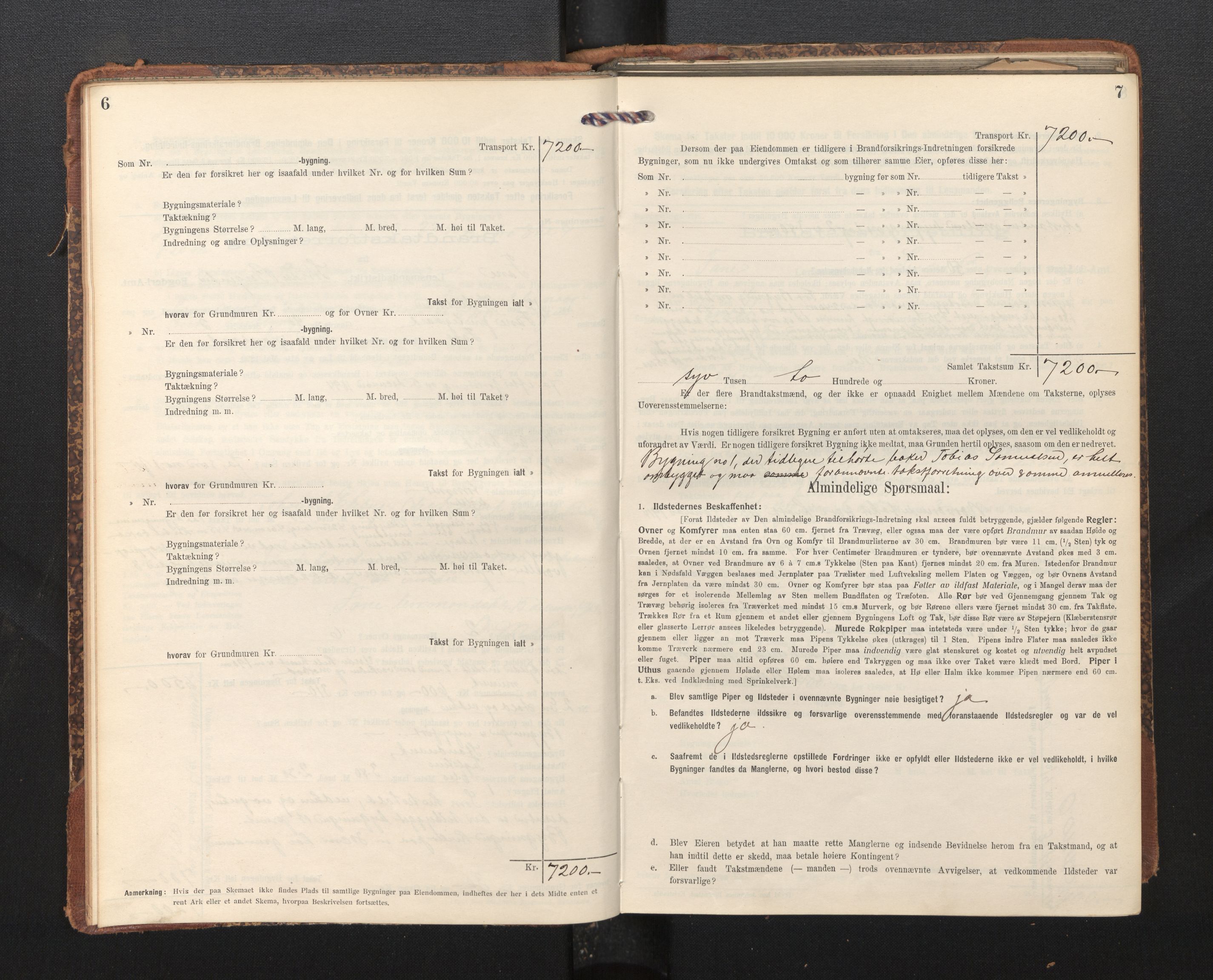 Lensmannen i Fana, AV/SAB-A-31801/0012/L0020: Branntakstprotokoll skjematakst, 1912-1917, p. 6-7