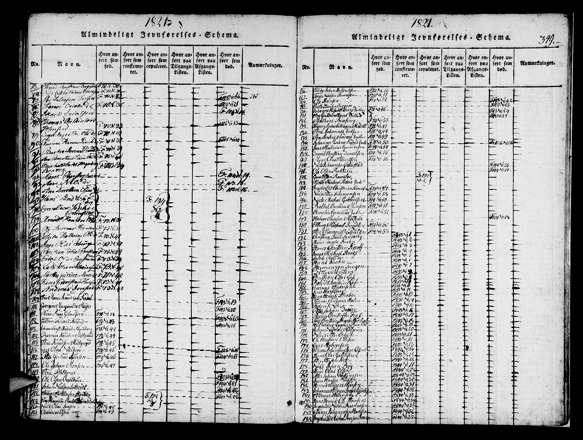 Korskirken sokneprestembete, AV/SAB-A-76101/H/Haa/L0013: Parish register (official) no. A 13, 1815-1822, p. 349