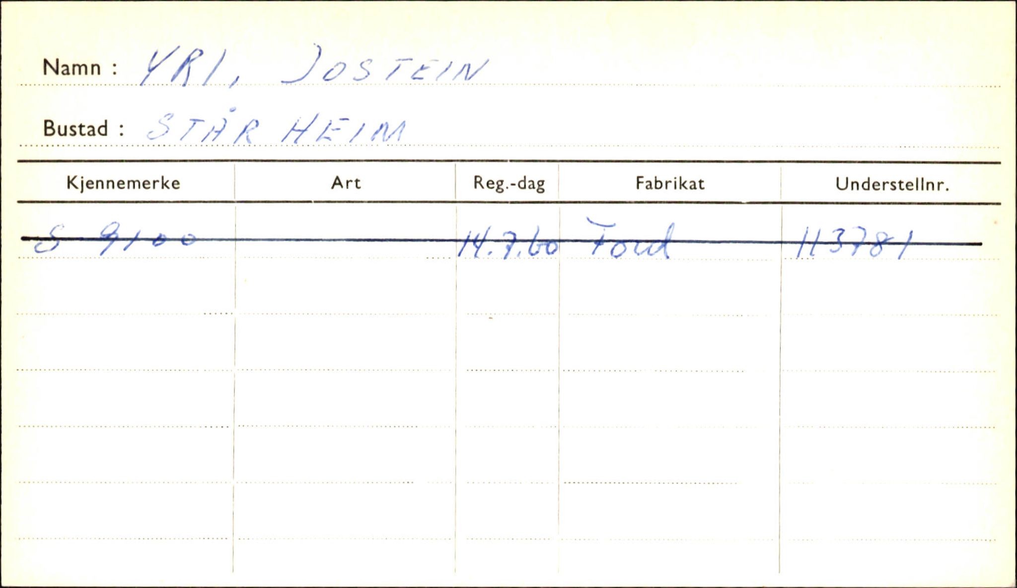 Statens vegvesen, Sogn og Fjordane vegkontor, AV/SAB-A-5301/4/F/L0002: Eigarregister Fjordane til 1.6.1961, 1930-1961, p. 621