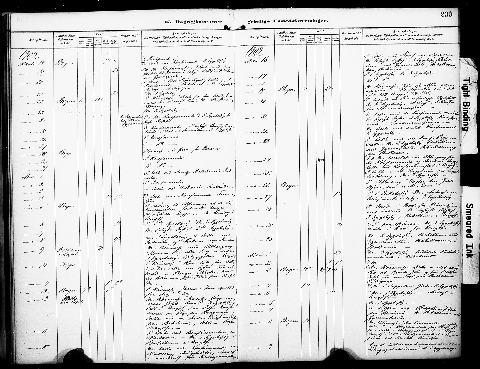 Bragernes kirkebøker, AV/SAKO-A-6/F/Fc/L0006: Parish register (official) no. III 6, 1888-1899, p. 235