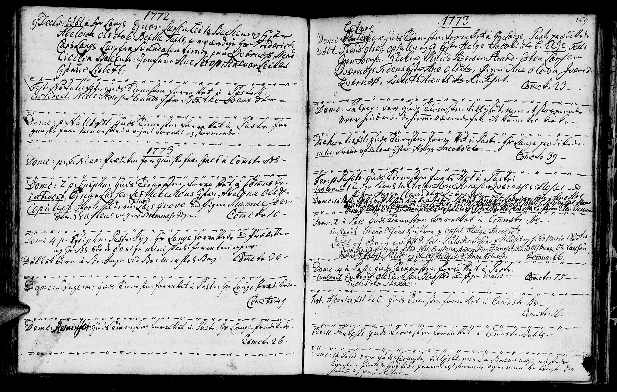 Ministerialprotokoller, klokkerbøker og fødselsregistre - Møre og Romsdal, SAT/A-1454/568/L0798: Parish register (official) no. 568A07, 1753-1780, p. 158-159