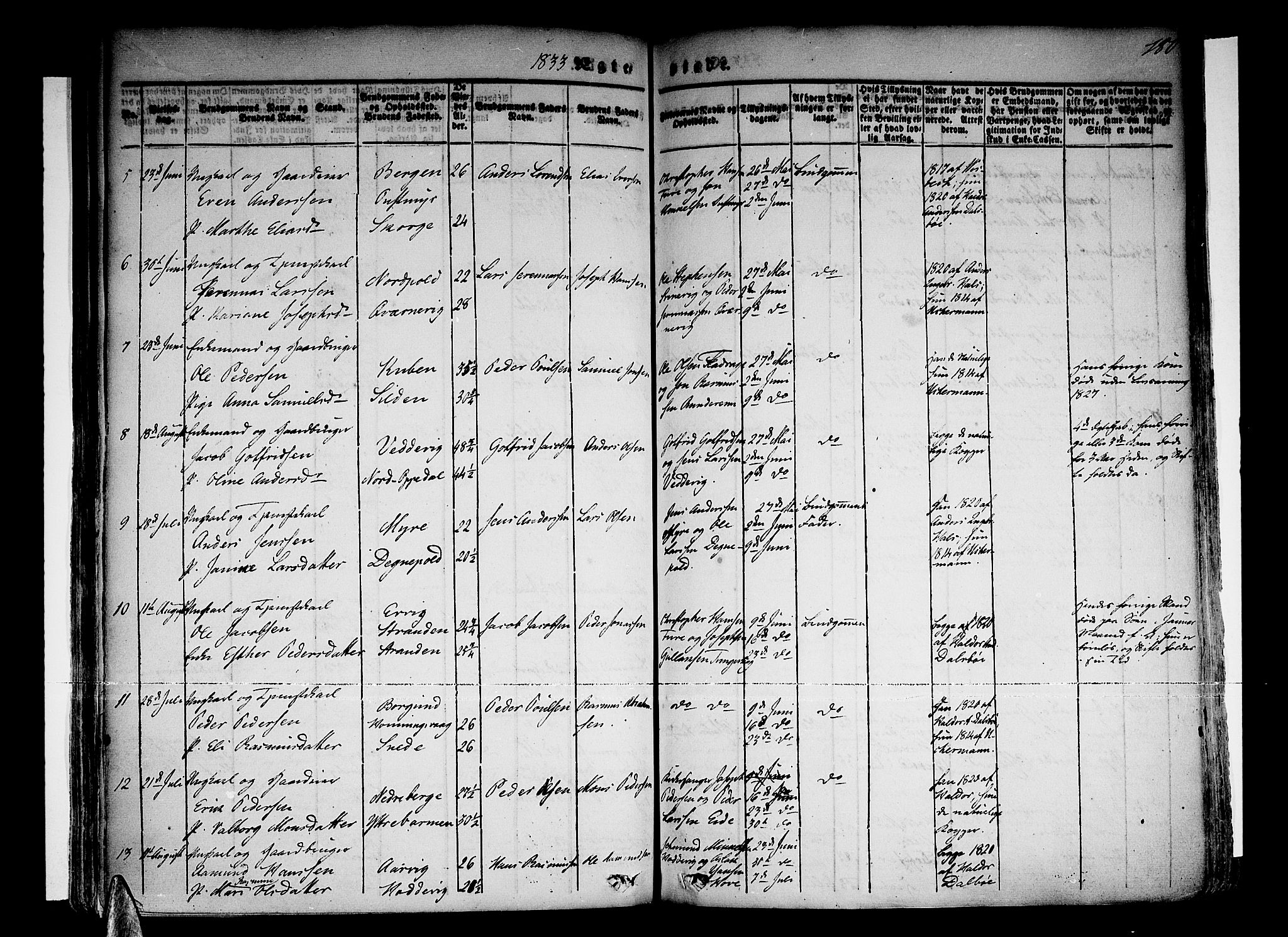 Selje sokneprestembete, AV/SAB-A-99938/H/Ha/Haa/Haaa: Parish register (official) no. A 9, 1829-1844, p. 180