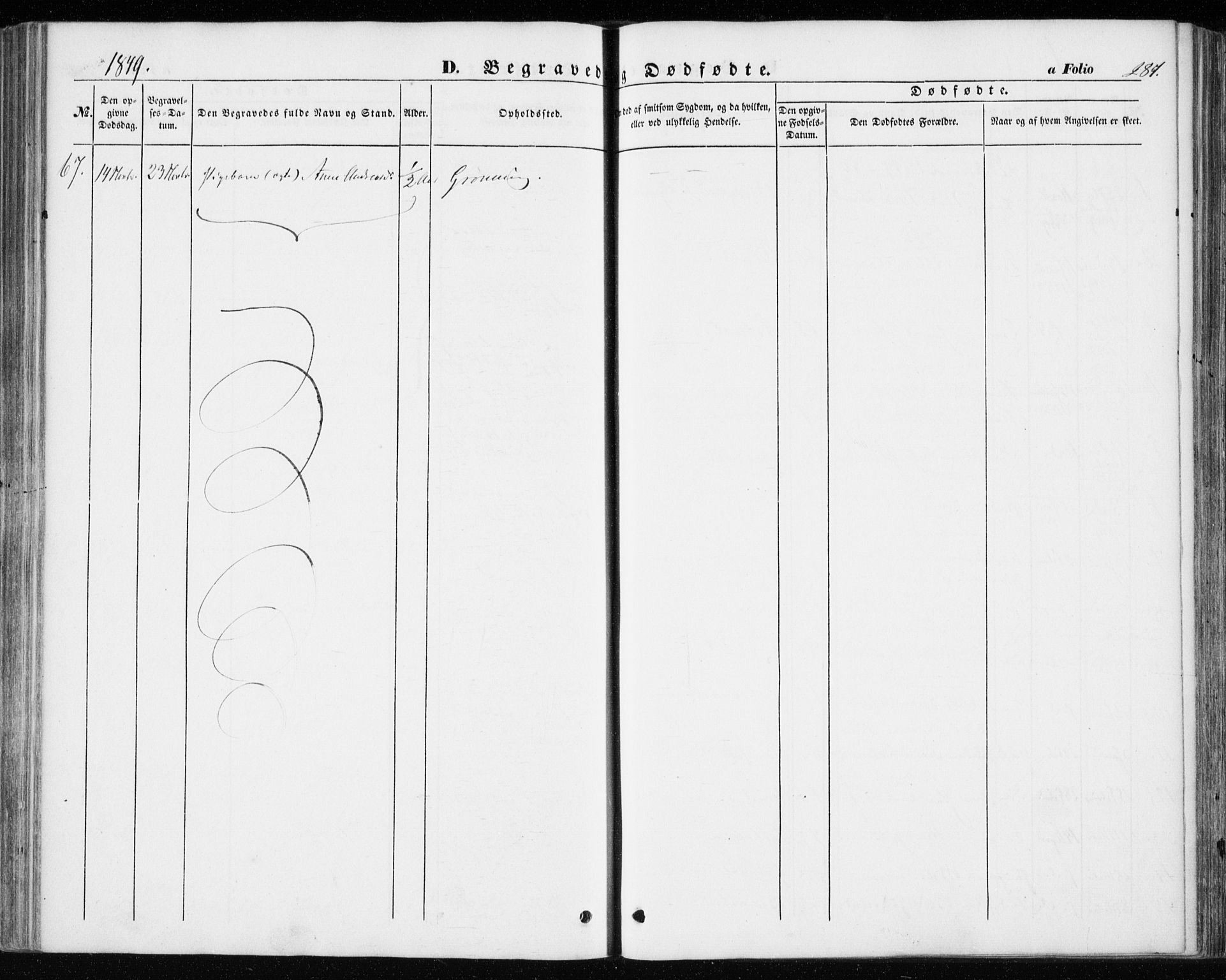 Ministerialprotokoller, klokkerbøker og fødselsregistre - Sør-Trøndelag, SAT/A-1456/646/L0611: Parish register (official) no. 646A09, 1848-1857, p. 287