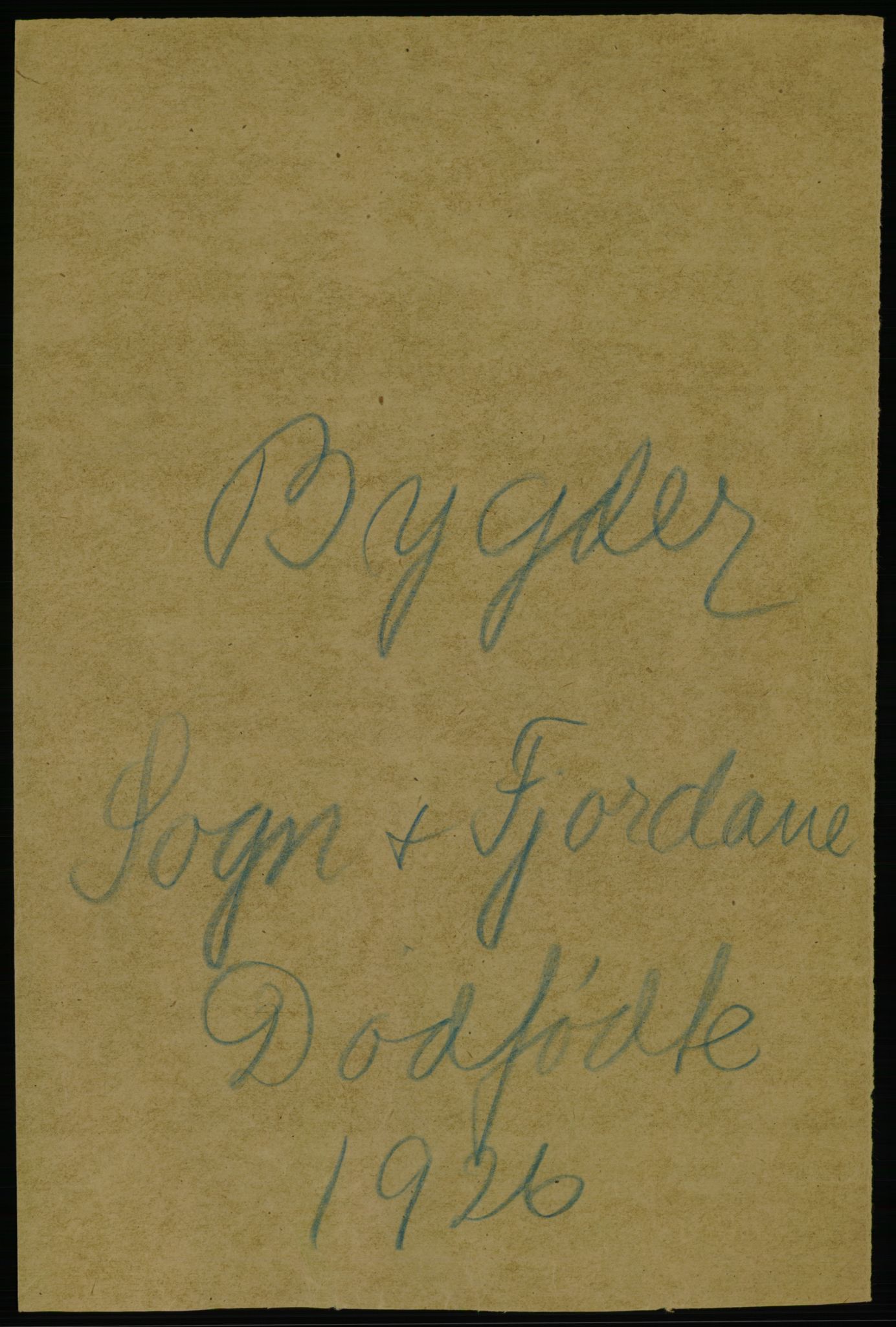 Statistisk sentralbyrå, Sosiodemografiske emner, Befolkning, AV/RA-S-2228/D/Df/Dfc/Dfcf/L0030: Sogn og Fjordane fylke: Gifte, døde, dødøfødte. Bygder., 1926, p. 545