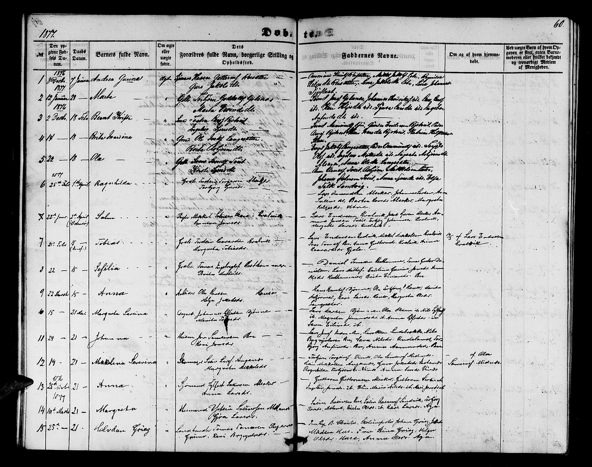 Ullensvang sokneprestembete, SAB/A-78701/H/Hab: Parish register (copy) no. E 6, 1857-1886, p. 60