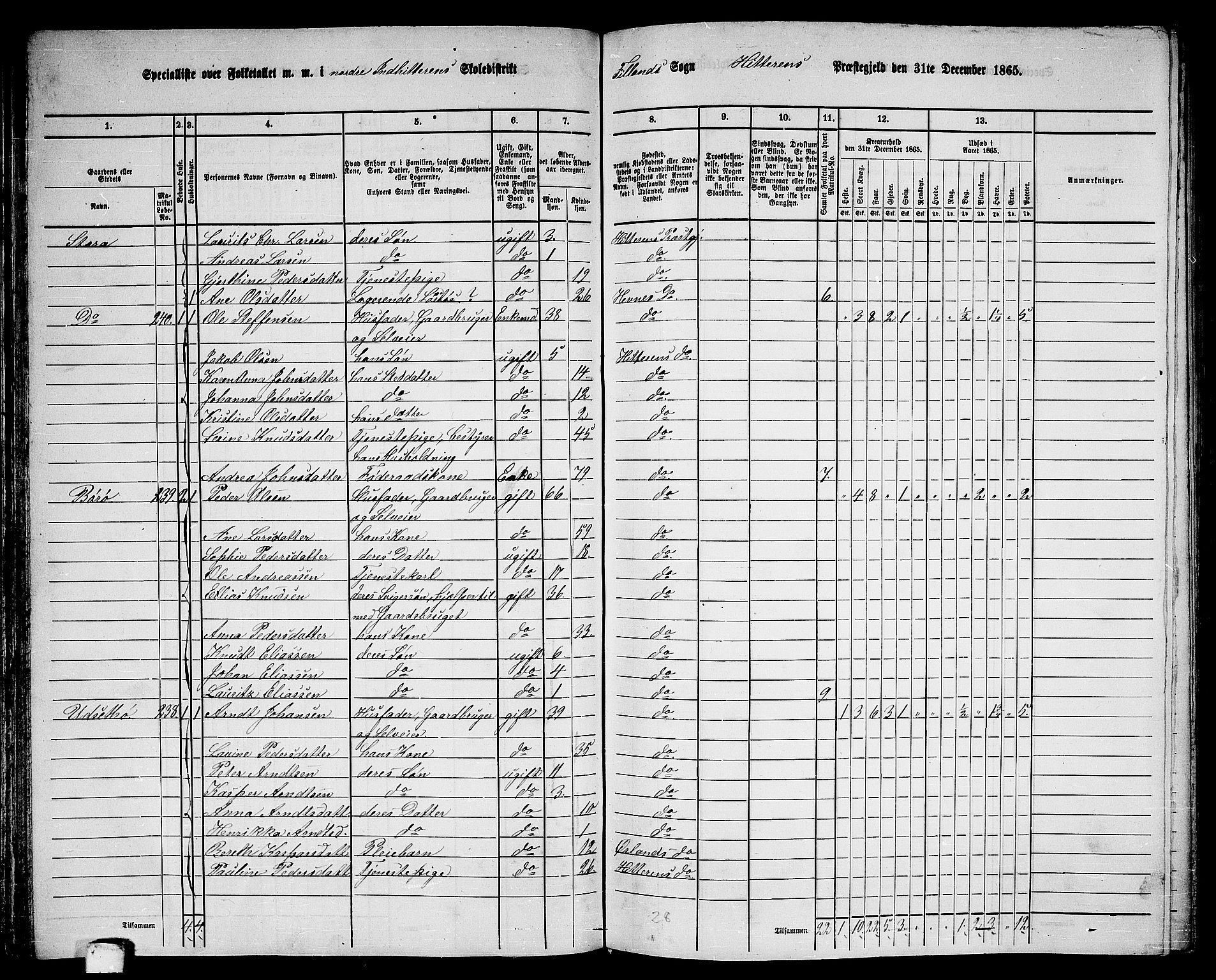 RA, 1865 census for Hitra, 1865, p. 83