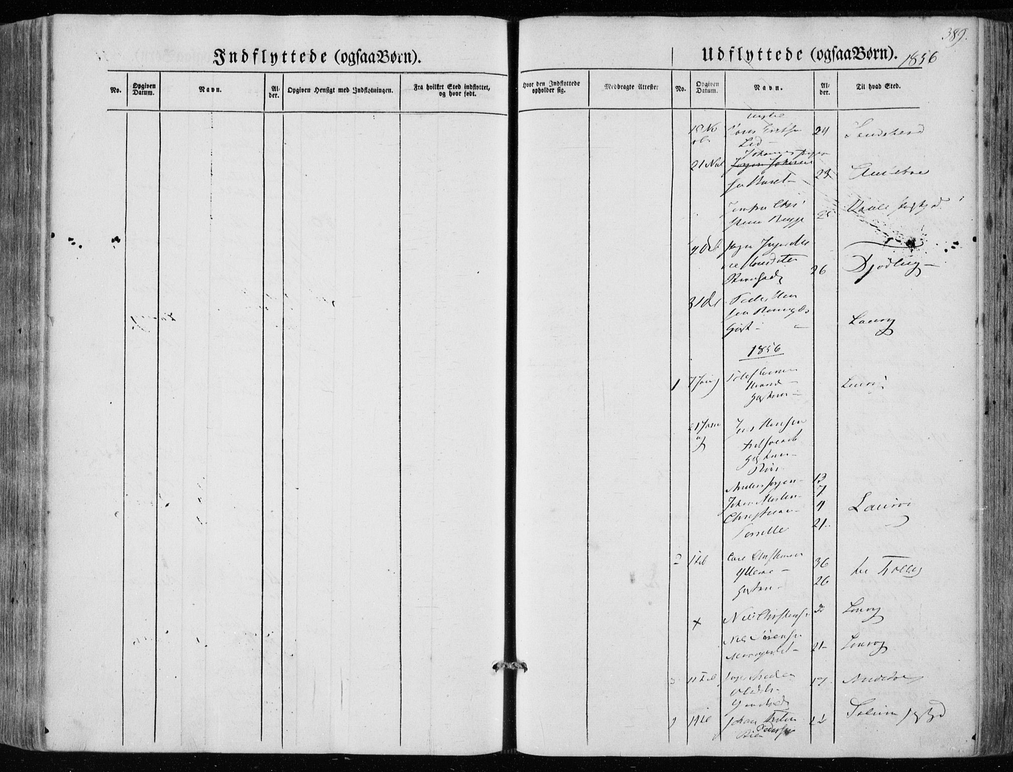 Hedrum kirkebøker, AV/SAKO-A-344/F/Fa/L0006: Parish register (official) no. I 6, 1849-1857, p. 389