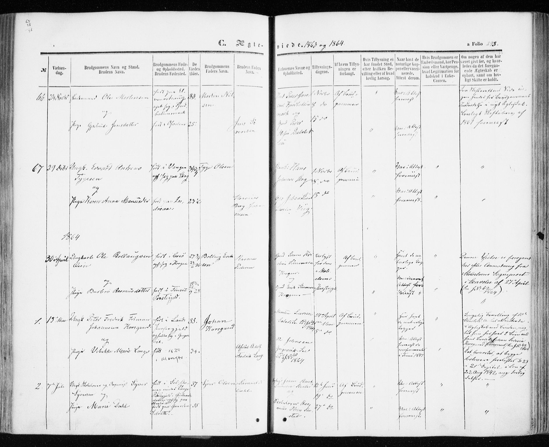 Ibestad sokneprestembete, SATØ/S-0077/H/Ha/Haa/L0009kirke: Parish register (official) no. 9, 1859-1868, p. 293