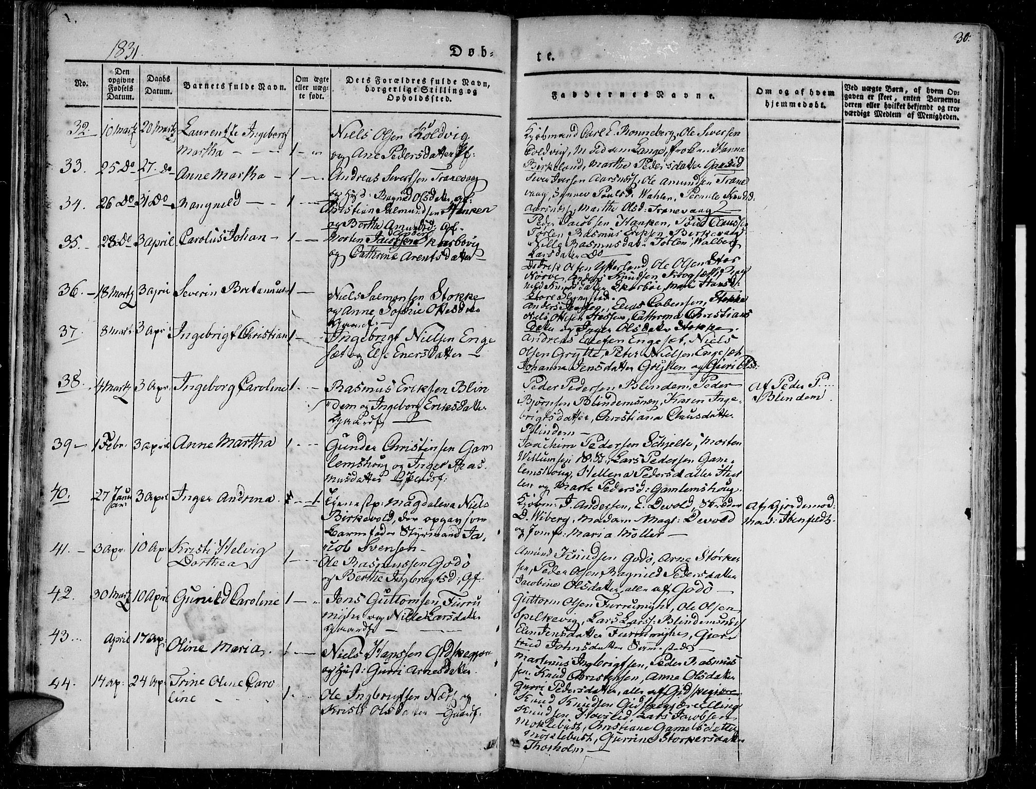 Ministerialprotokoller, klokkerbøker og fødselsregistre - Møre og Romsdal, AV/SAT-A-1454/528/L0395: Parish register (official) no. 528A06, 1828-1839, p. 30