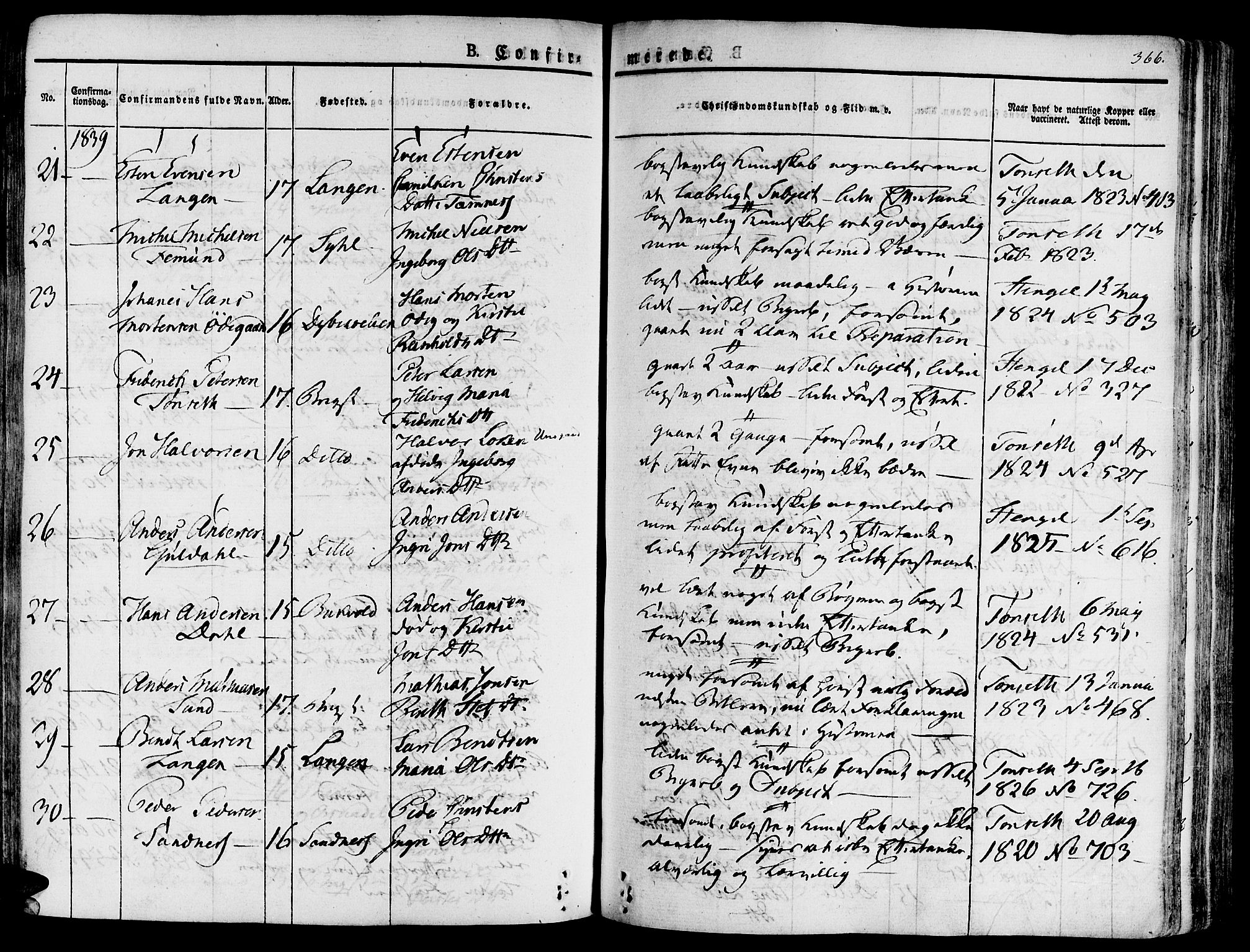 Ministerialprotokoller, klokkerbøker og fødselsregistre - Sør-Trøndelag, SAT/A-1456/681/L0930: Parish register (official) no. 681A08, 1829-1844, p. 366