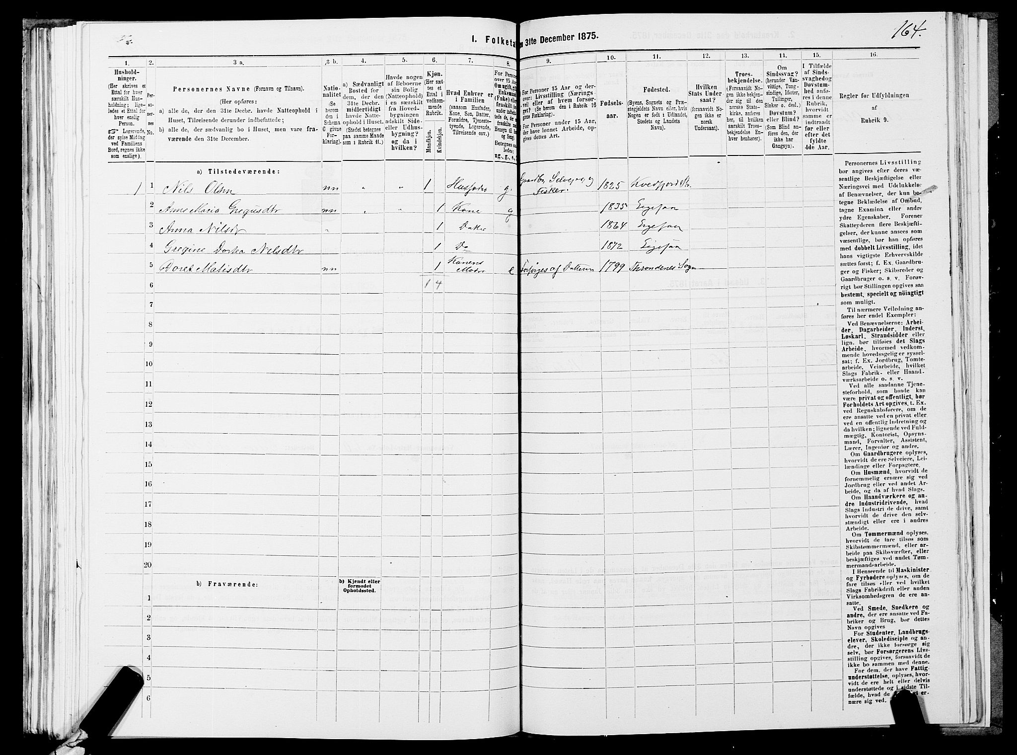 SATØ, 1875 census for 1911P Kvæfjord, 1875, p. 1164
