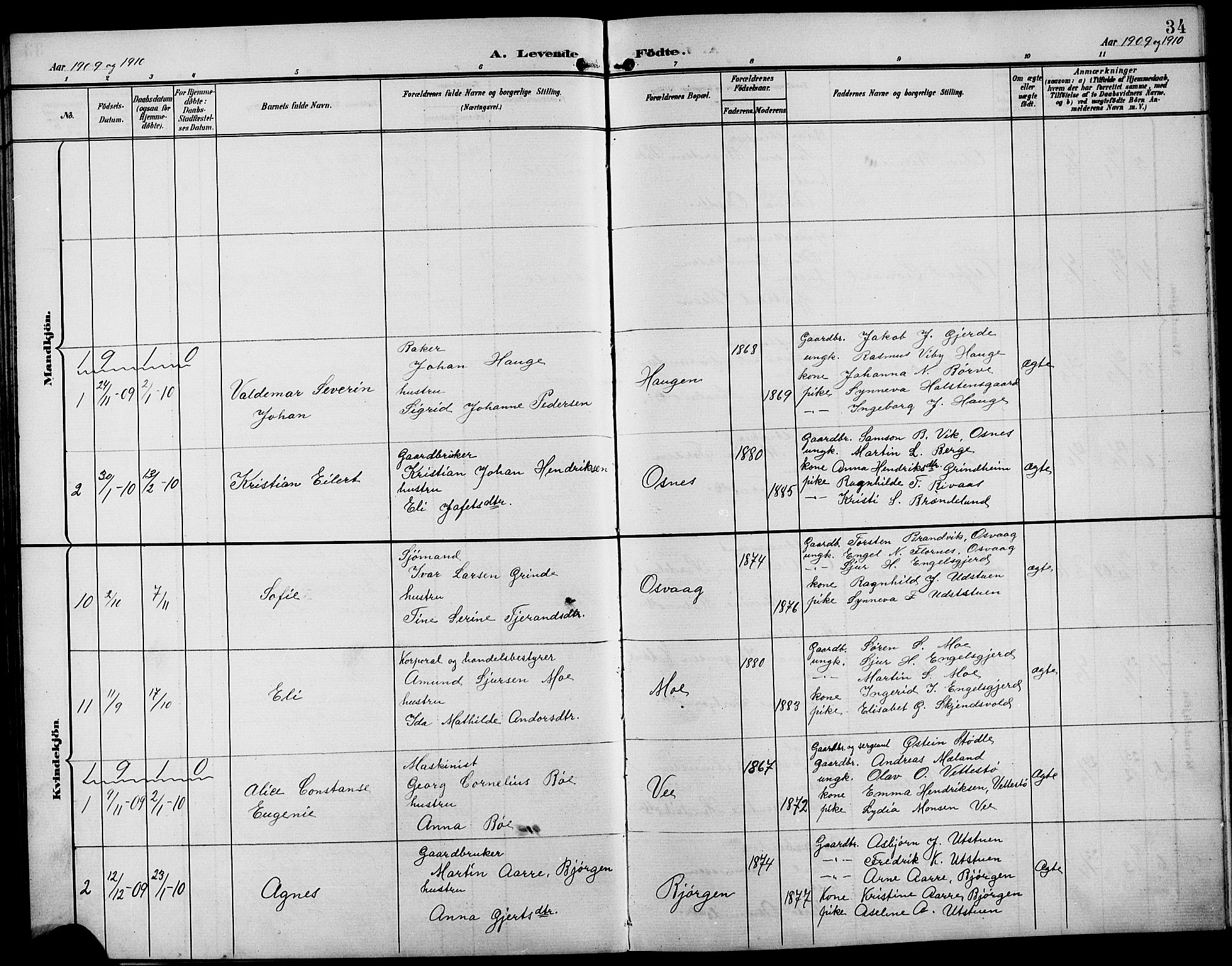 Etne sokneprestembete, SAB/A-75001/H/Hab: Parish register (copy) no. B 5, 1898-1926, p. 34