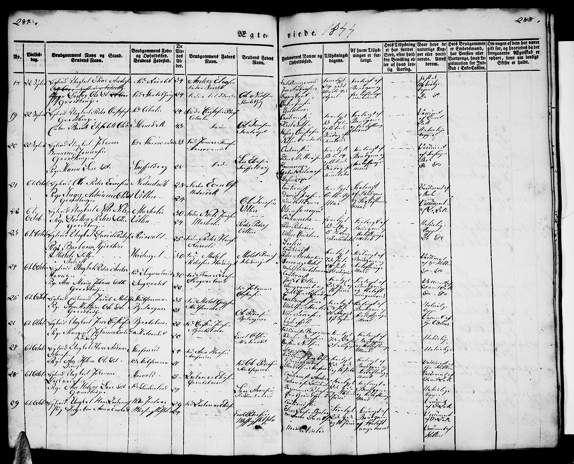 Ministerialprotokoller, klokkerbøker og fødselsregistre - Nordland, AV/SAT-A-1459/827/L0413: Parish register (copy) no. 827C02, 1842-1852, p. 287-288