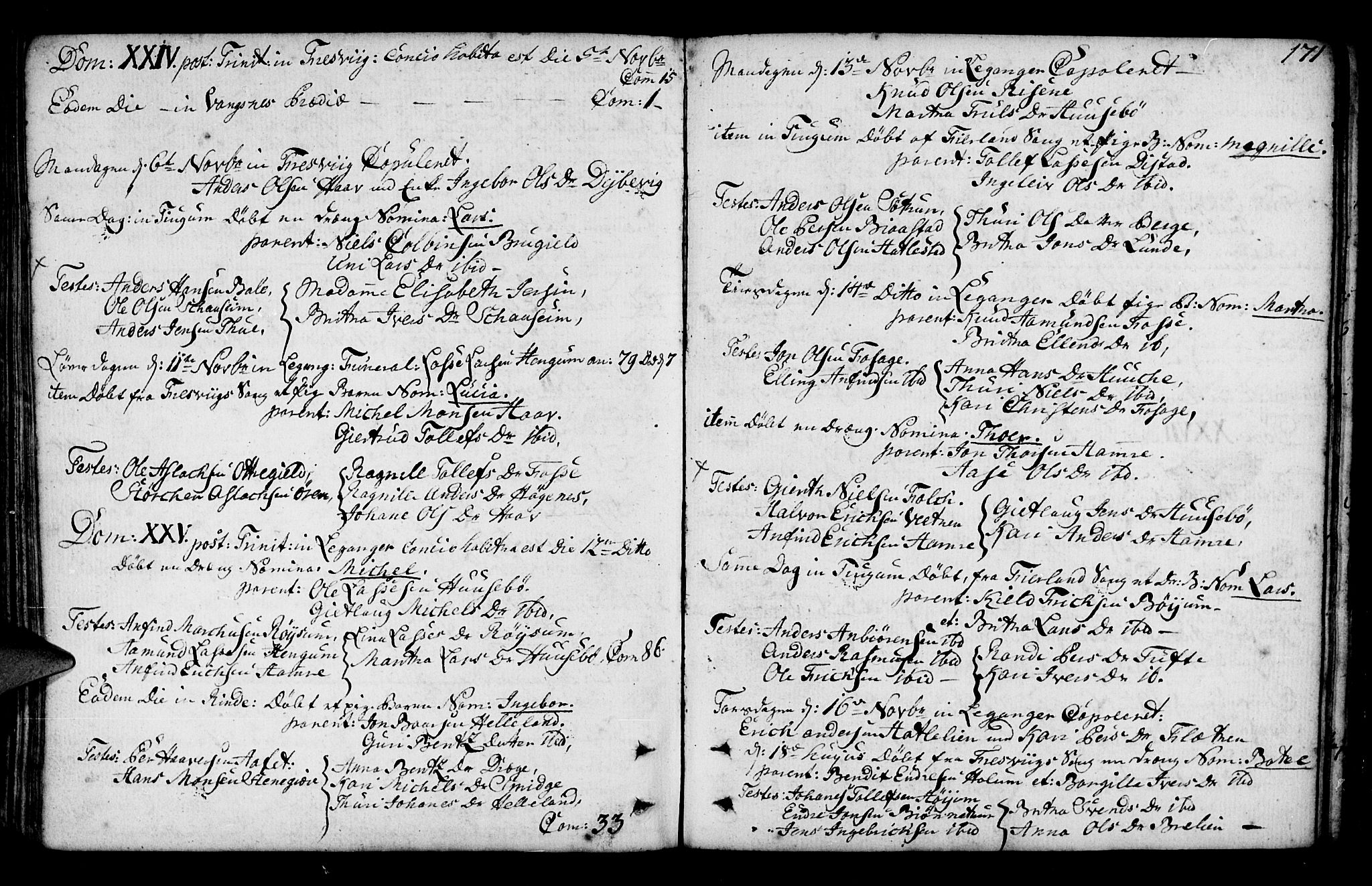 Leikanger sokneprestembete, SAB/A-81001: Parish register (official) no. A 3, 1756-1770, p. 171