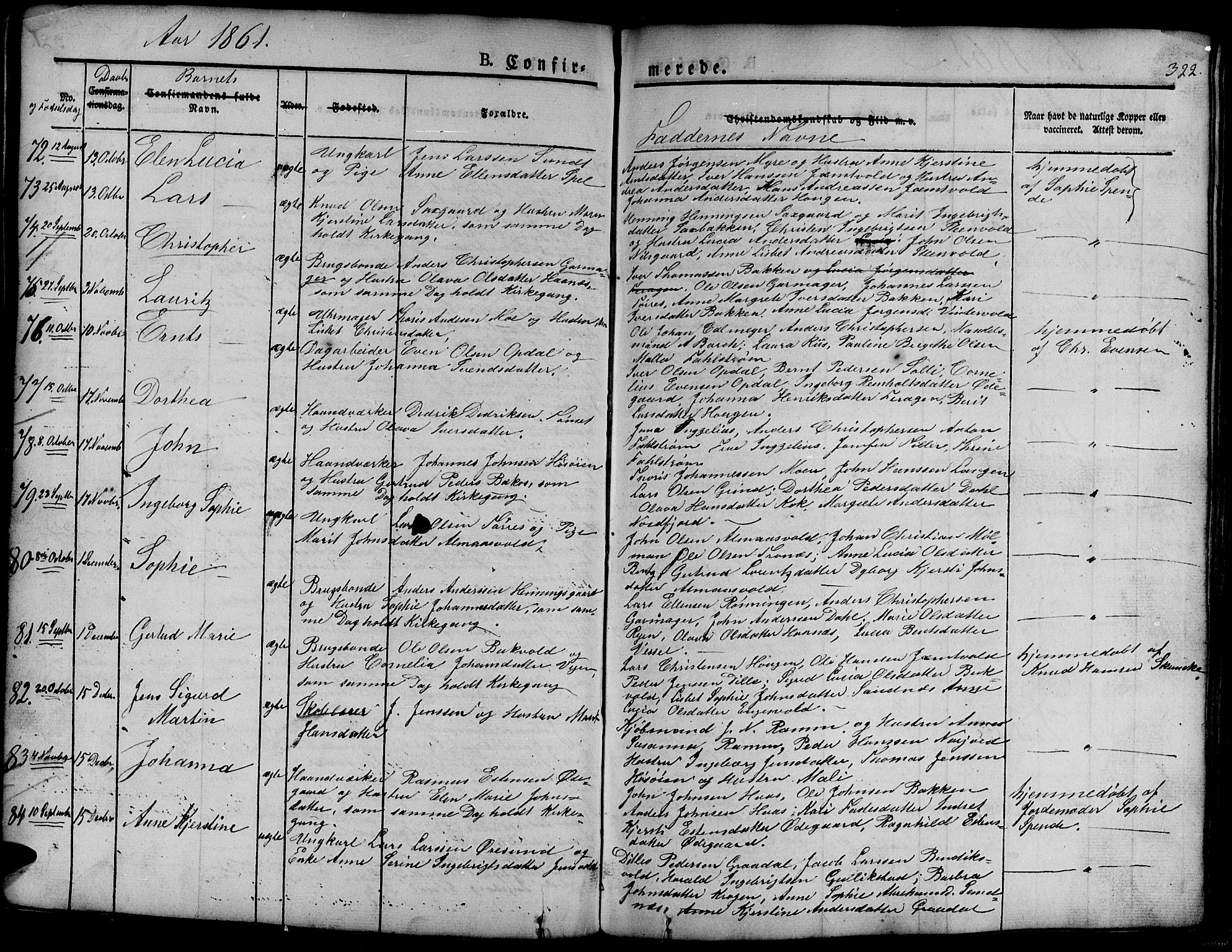 Ministerialprotokoller, klokkerbøker og fødselsregistre - Sør-Trøndelag, SAT/A-1456/681/L0938: Parish register (copy) no. 681C02, 1829-1879, p. 322