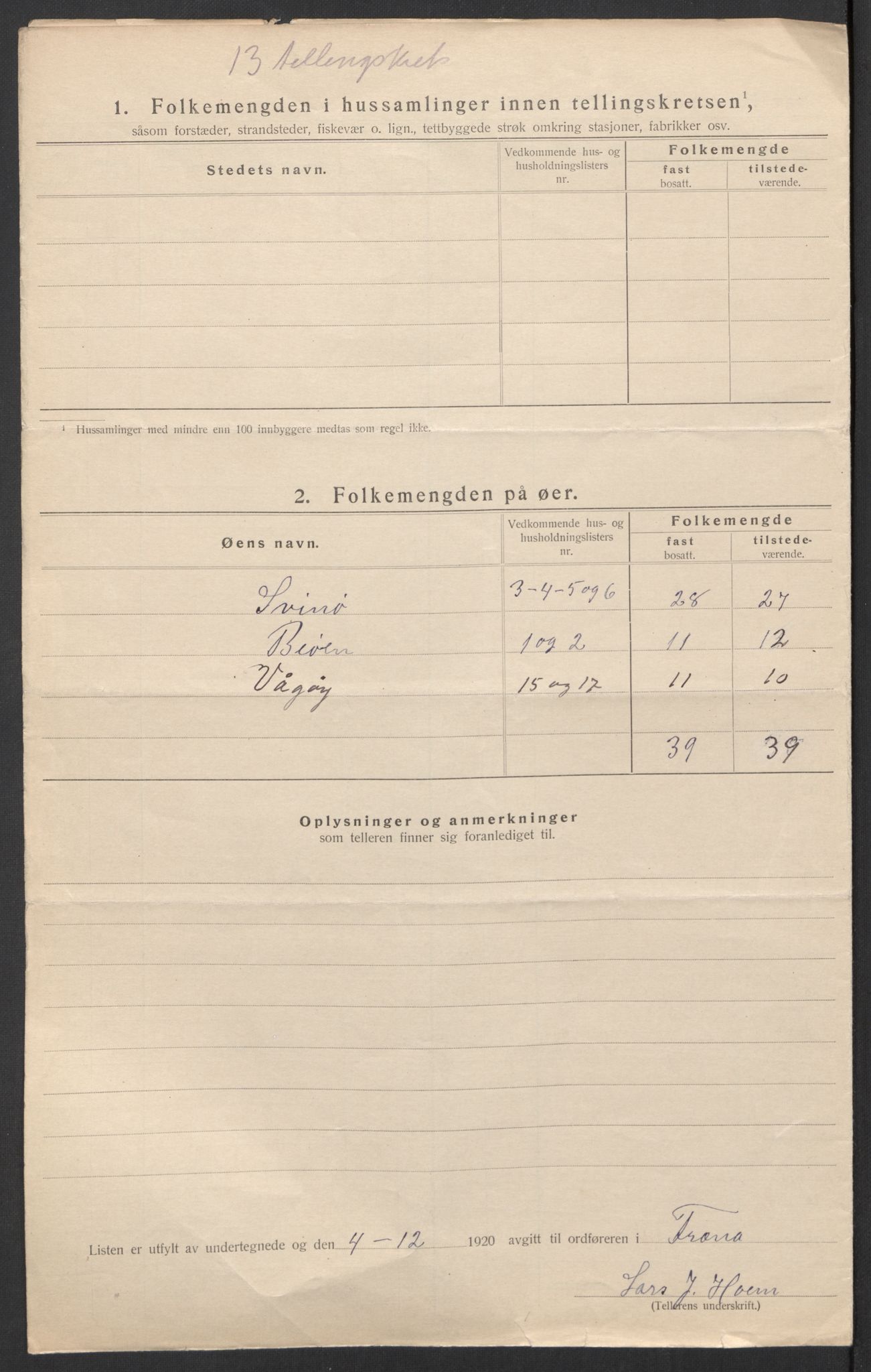 SAT, 1920 census for Fræna, 1920, p. 44